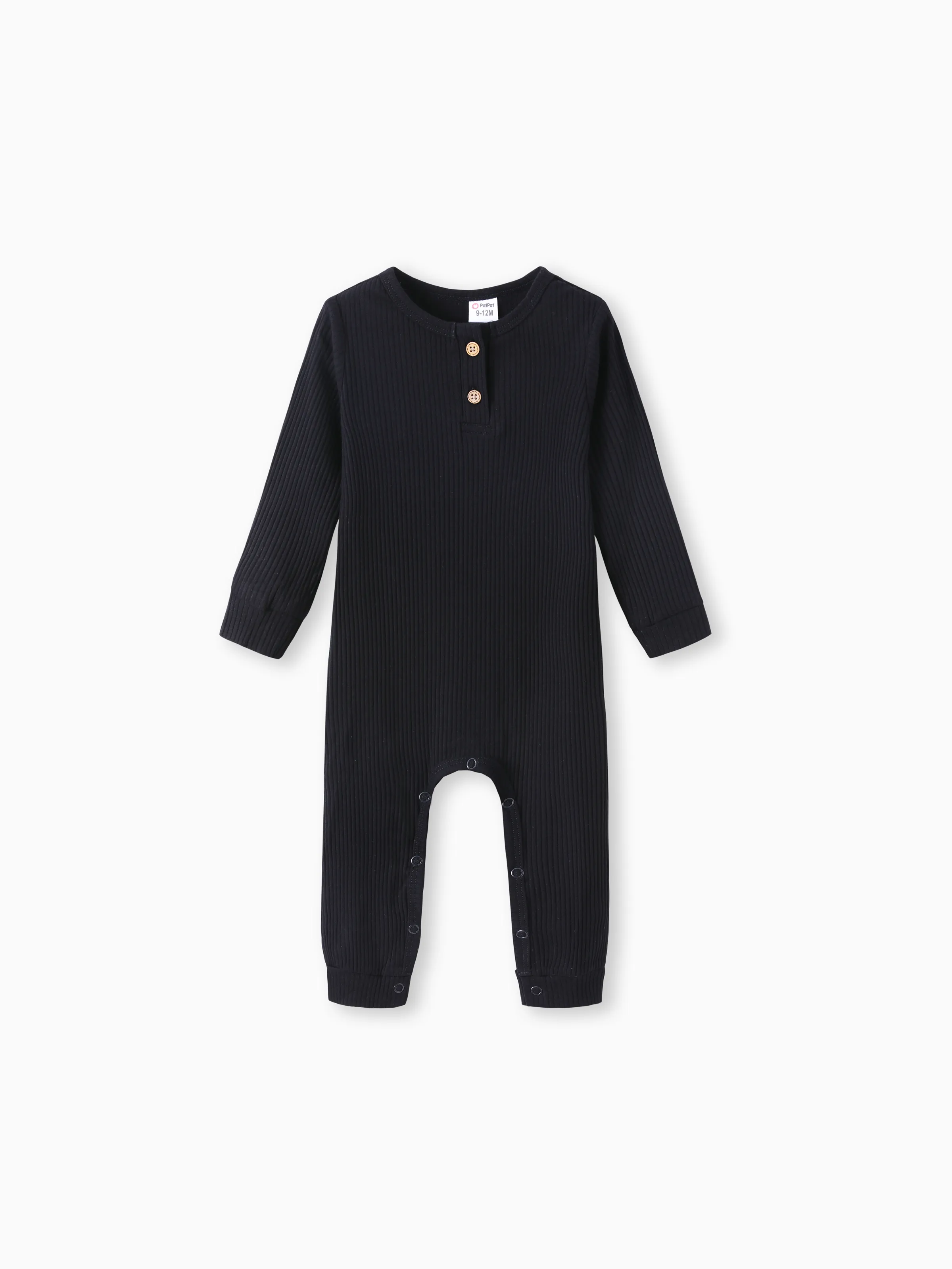 

Baby Boy/Girl Cotton Ribbed Button Up Jumpsuit