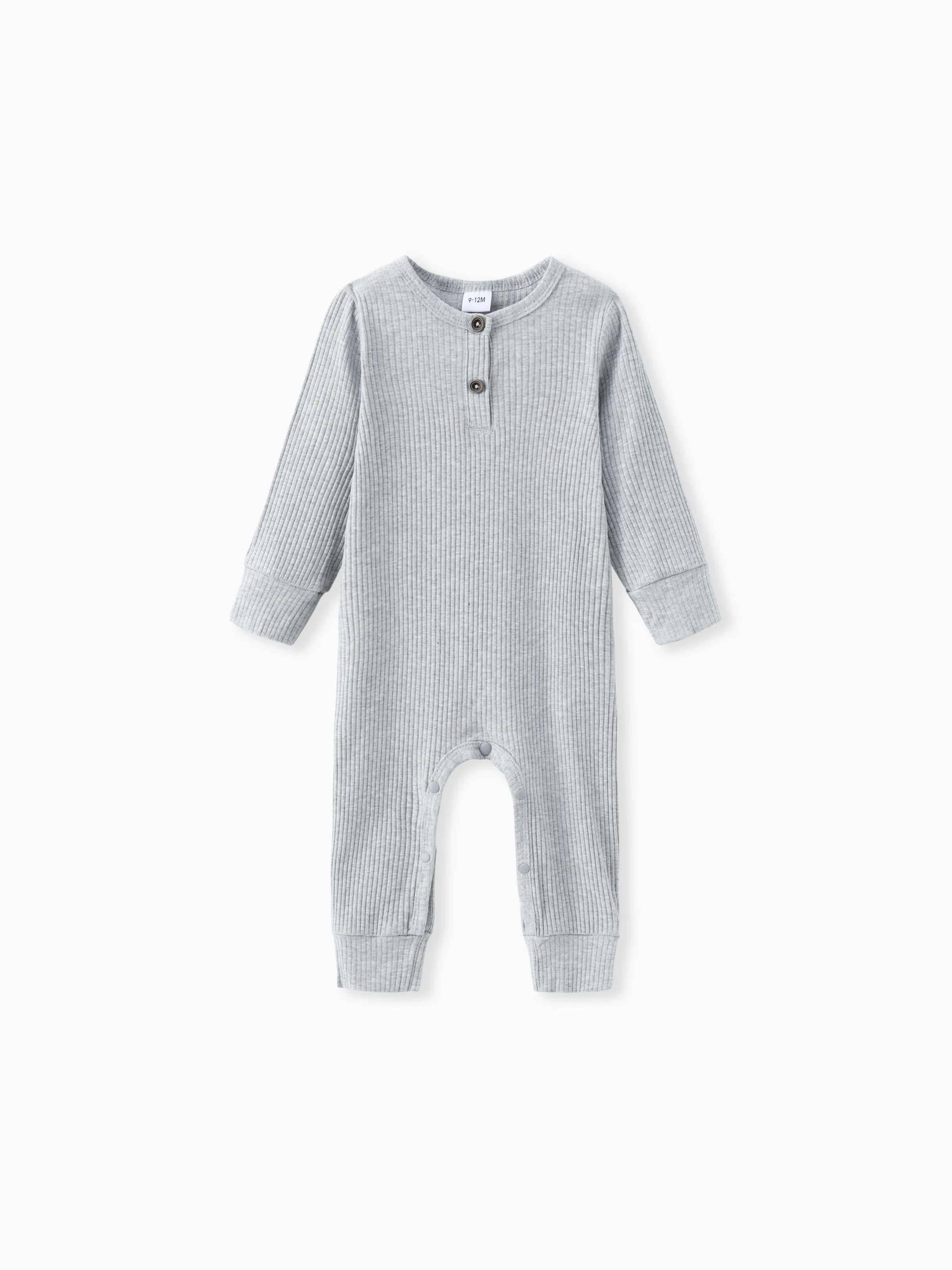 

Baby Boy/Girl Cotton Ribbed Button Up Jumpsuit