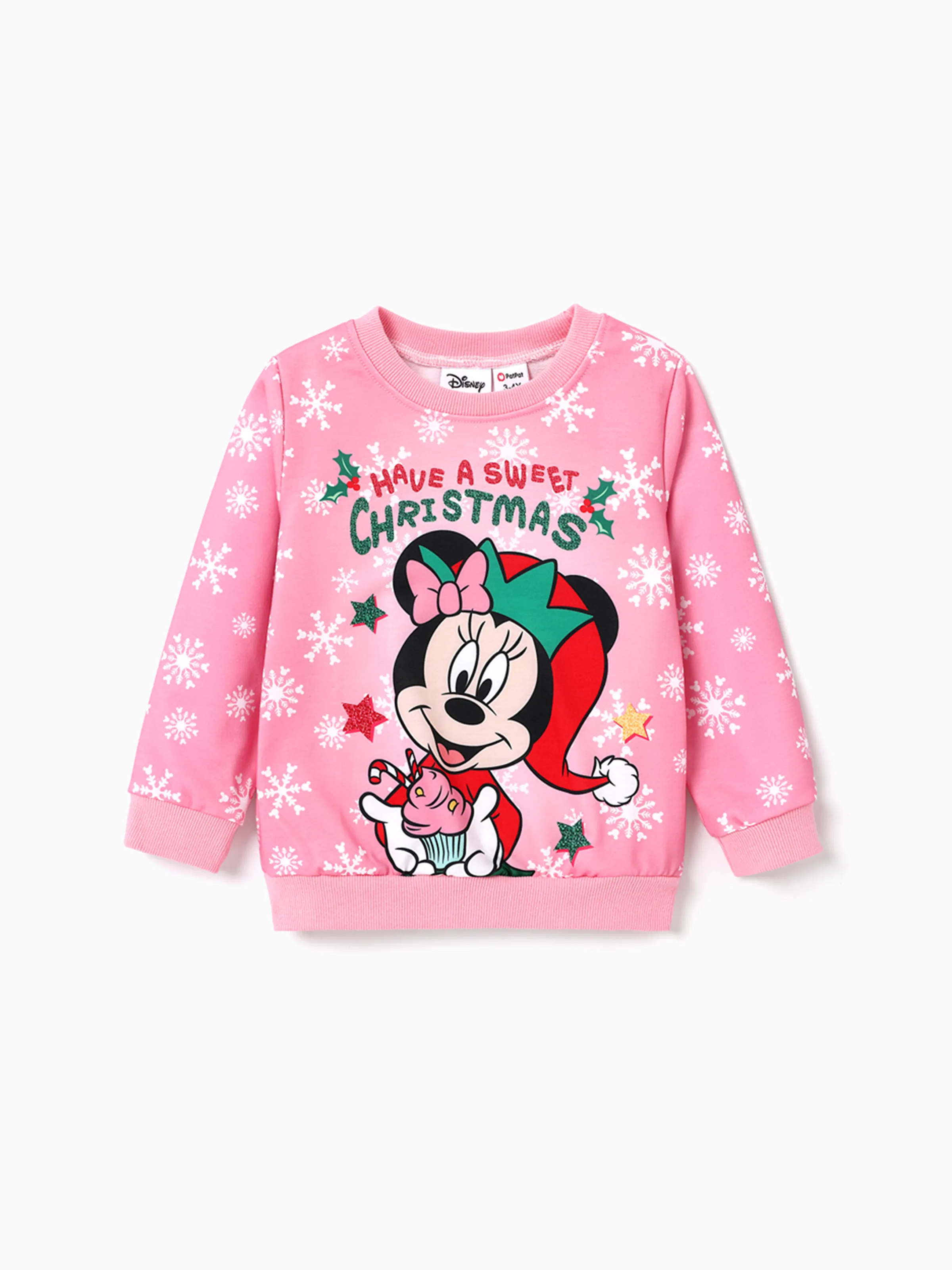 

Disney Mickey and Friends Toddler Girl Christmas Character Print Sweatshirt