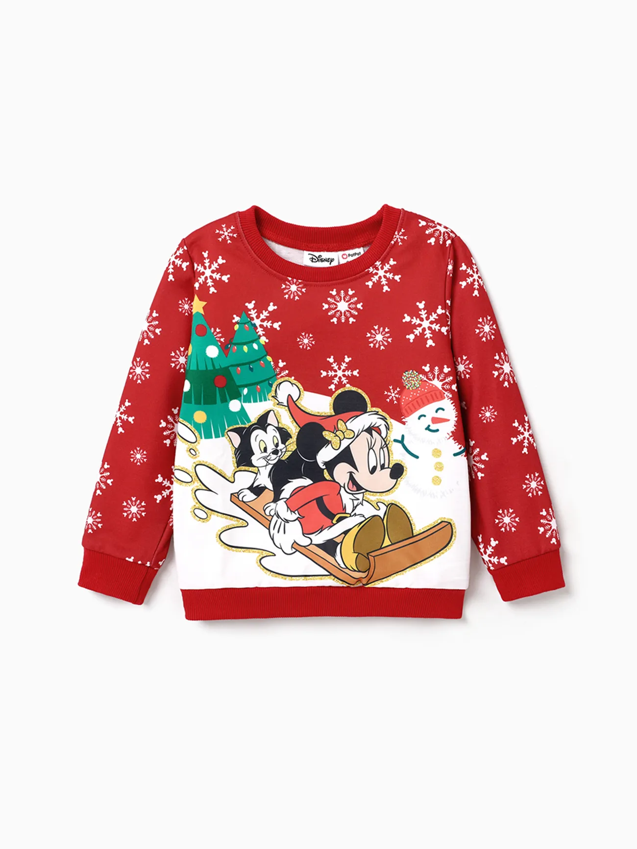 Disney Mickey and Friends Toddler Girl Christmas Character Print Sweatshirt