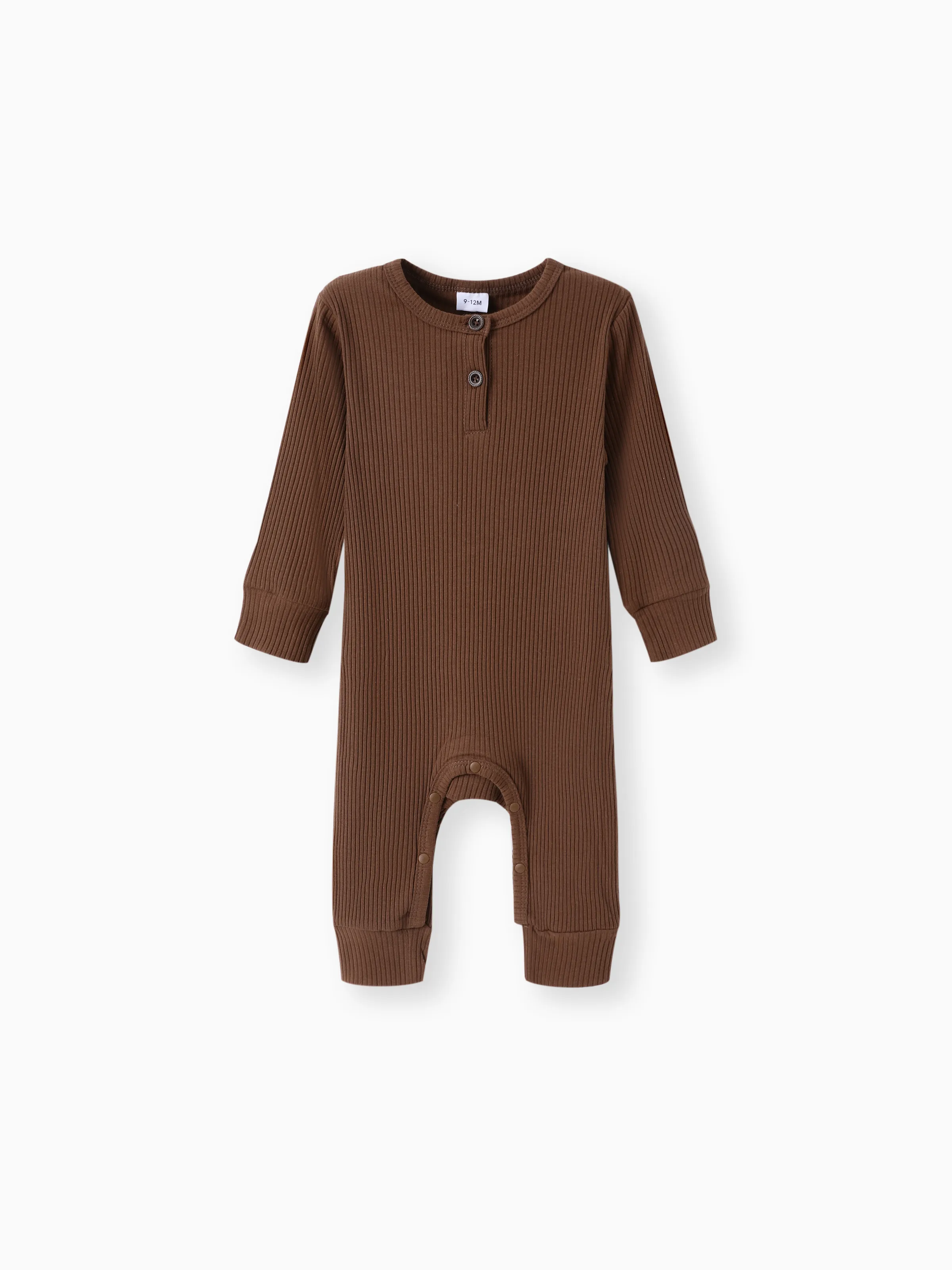 

Baby Boy/Girl Cotton Ribbed Button Up Jumpsuit