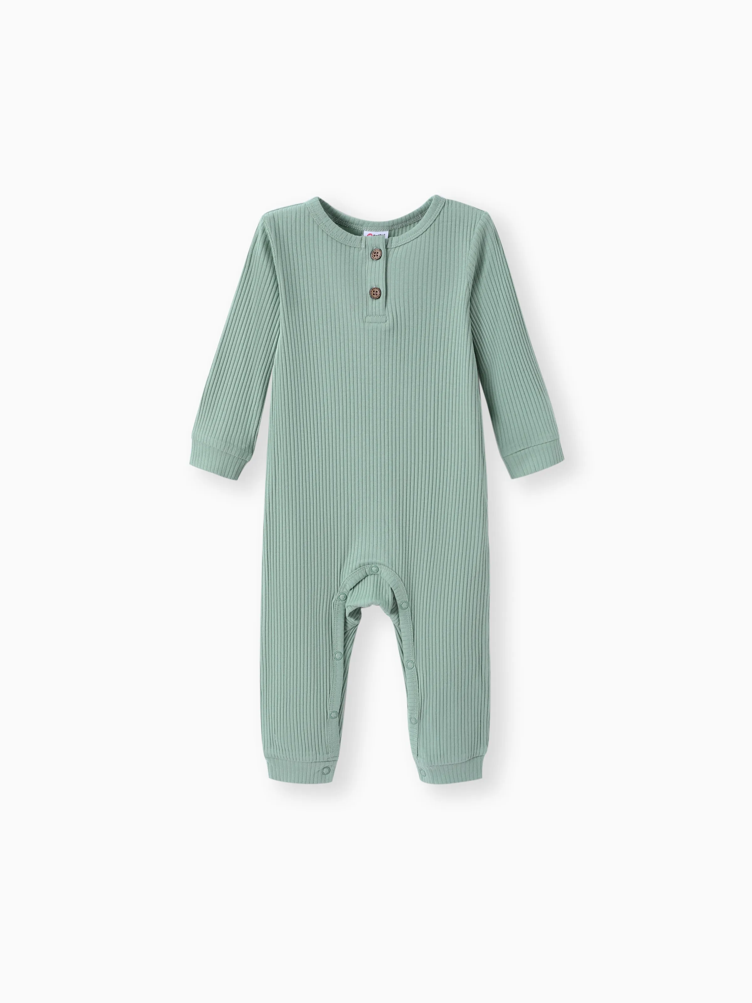 

Baby Boy/Girl 95% Cotton Ribbed Long-sleeve Button Up Jumpsuit