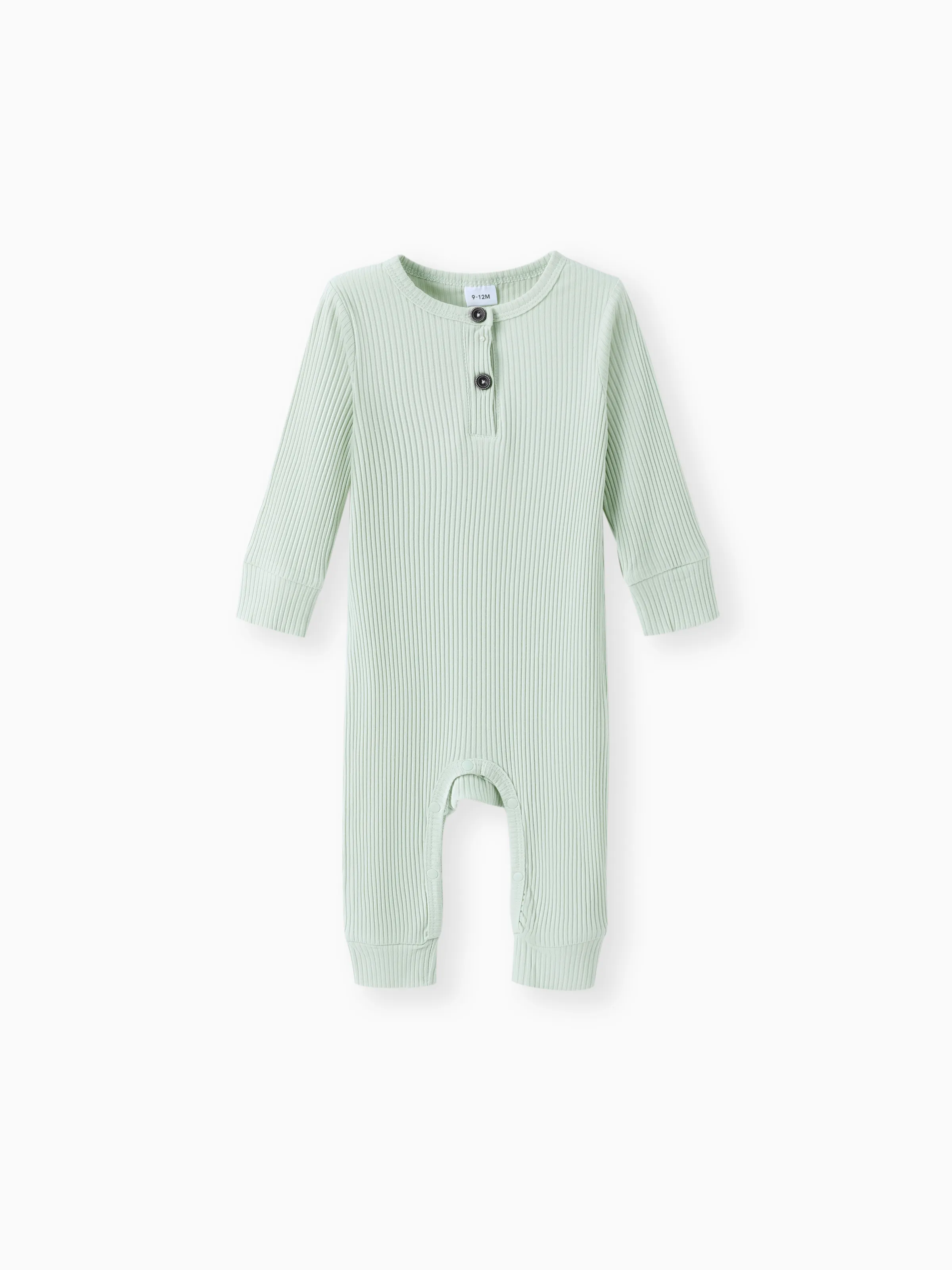 

Baby Boy Cotton Ribbed Button Up Jumpsuit