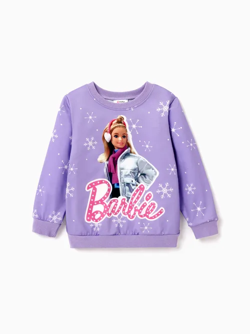 

Barbie Toddler Girl Snowflake and Character Print Long-sleeve Sweatshrit