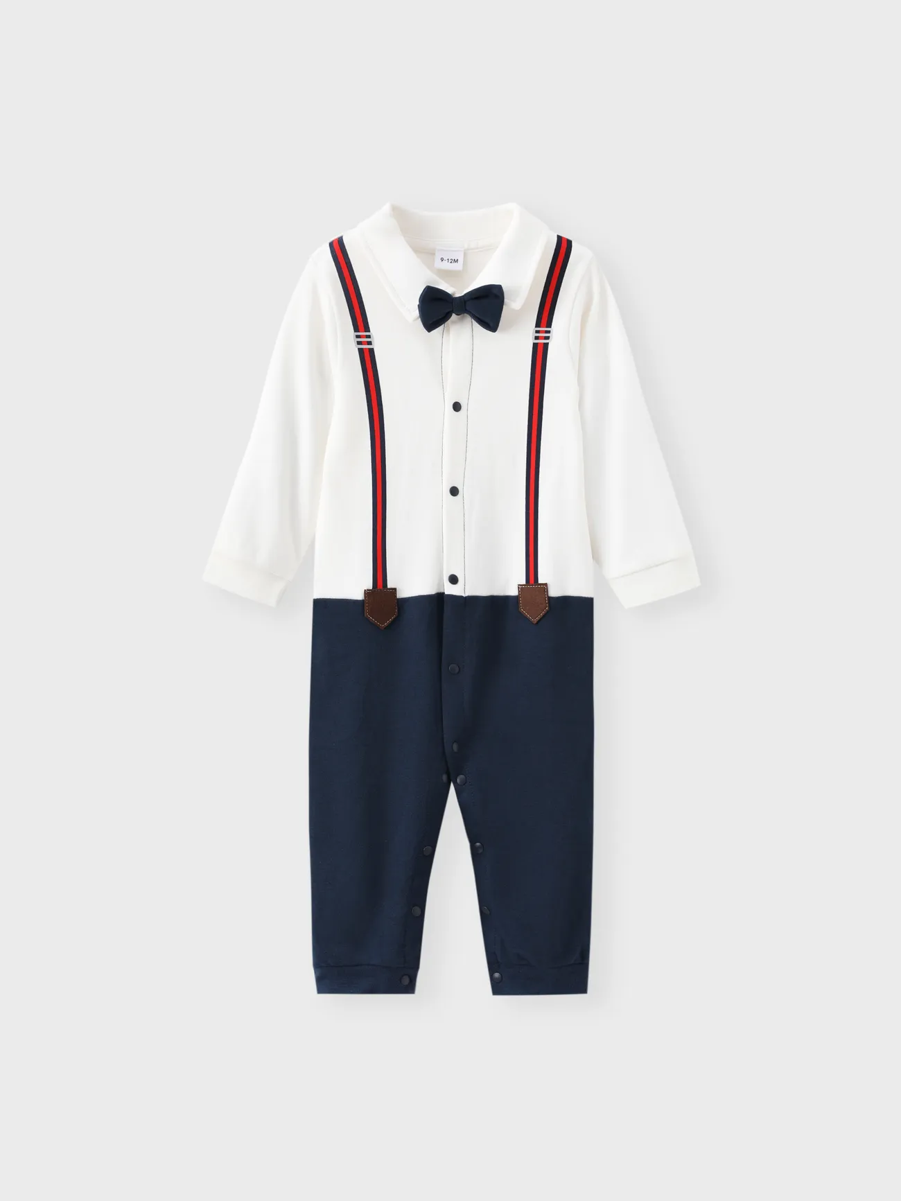 Baby Boy 95% Cotton Faux Layering Jumpsuit