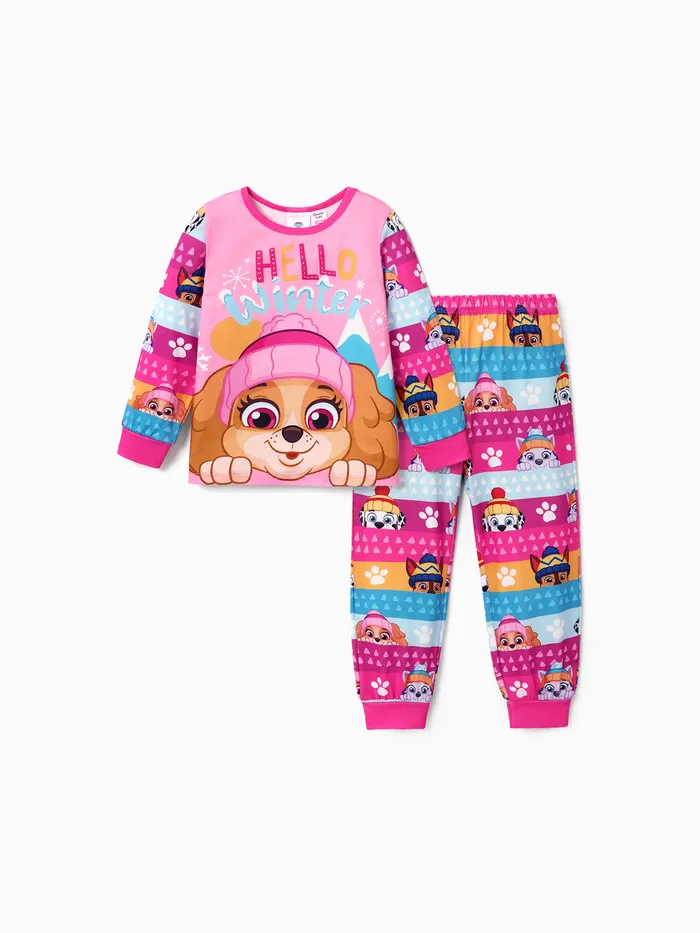 PAW Patrol 2pcs Toddler Girl/Boy Character Print Long-sleeve Pajamas Sets (Flame Resistant)