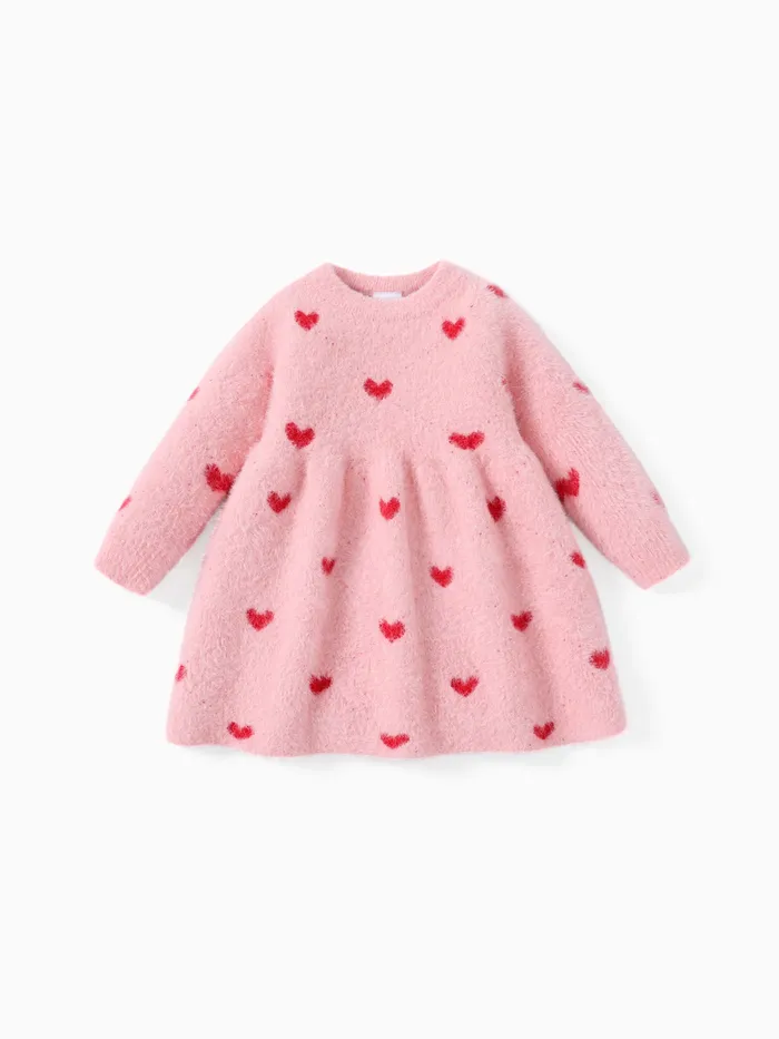  Girls' Sweet Heart-shaped Sweater 