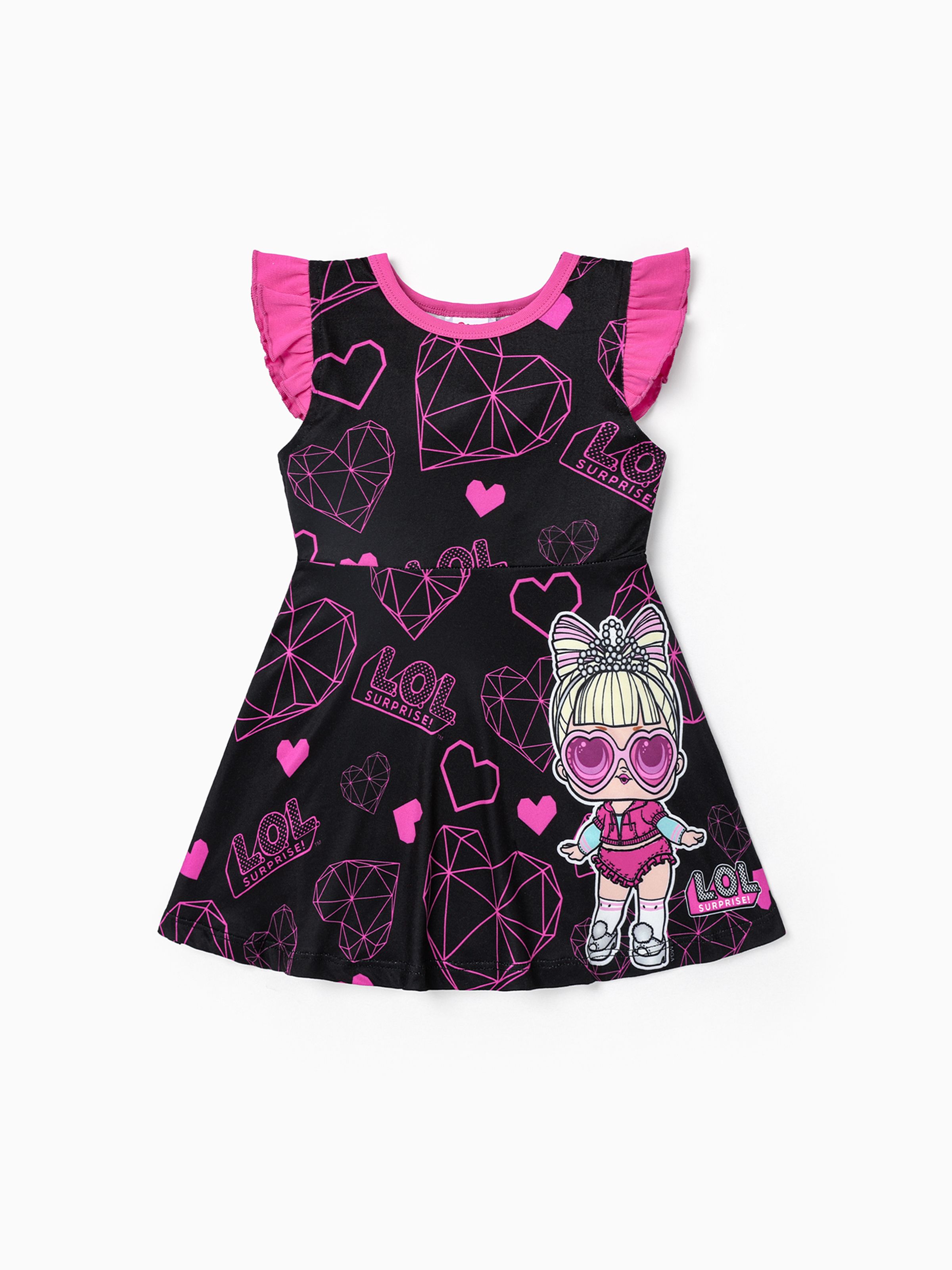 

L.O.L. SURPRISE! Toddler Girls Mother's Day 1pc Graphic Print Little Flying Sleeve Dress