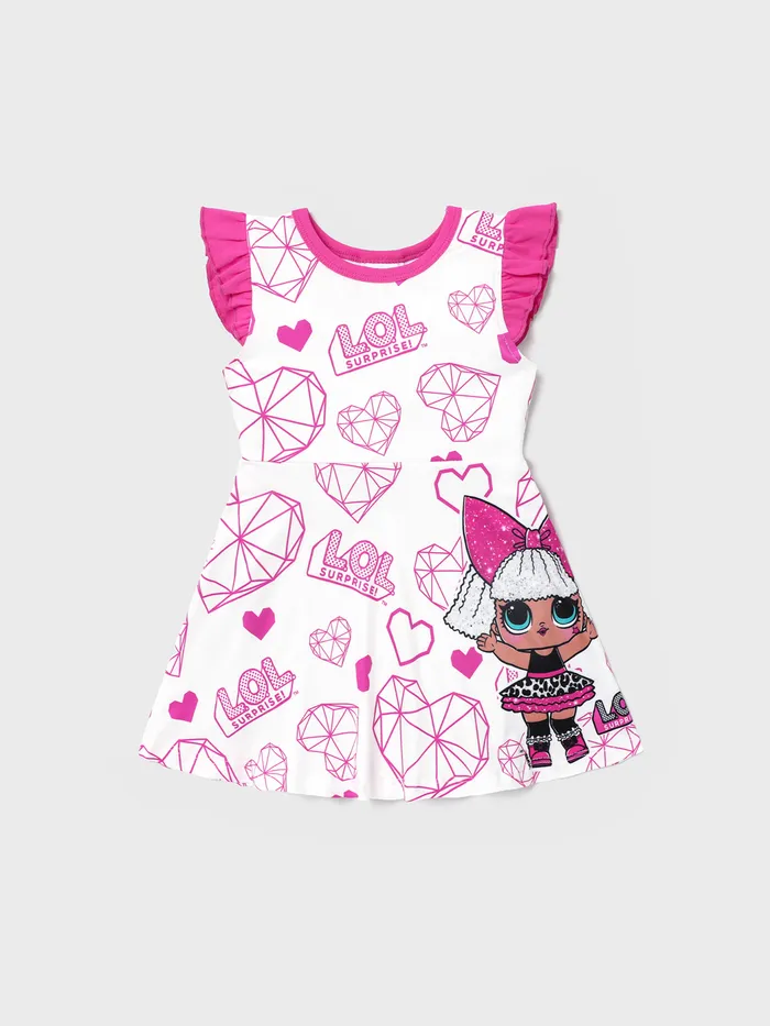 L.O.L. SURPRISE! Toddler Girls Mother's Day 1pc Graphic Print Little Flying Sleeve Dress