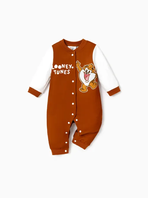 Looney Tunes Baby Junge/Mädchen Kontrastfarbe Positionierung Bedruckter Strampler