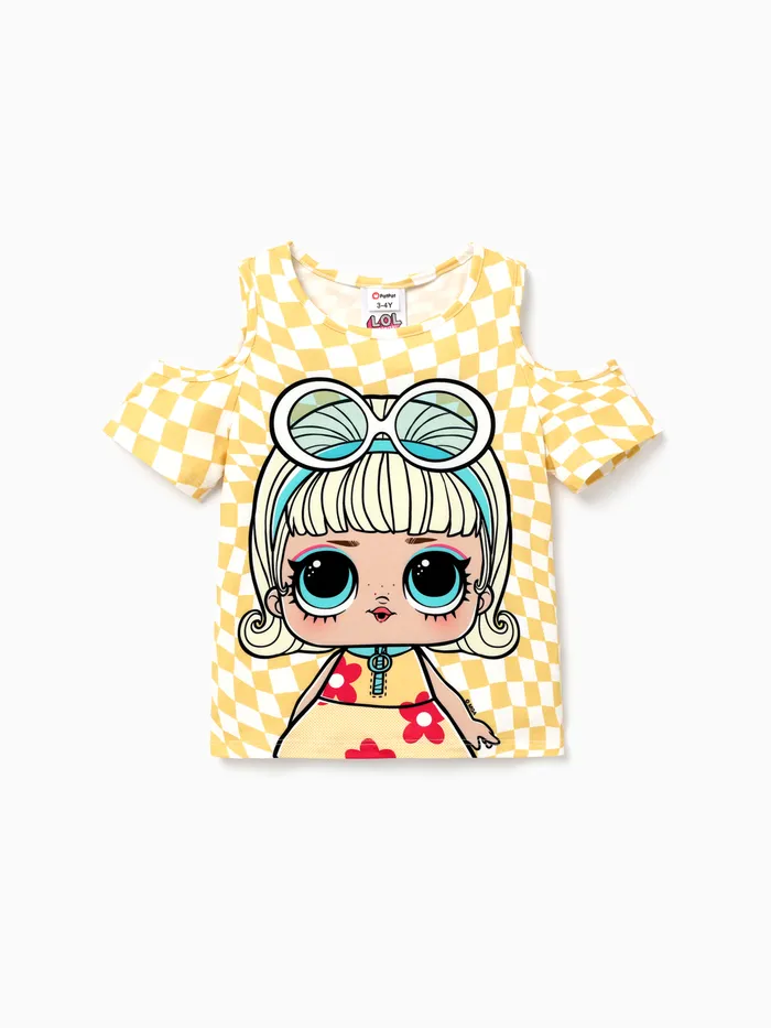 LOL Surprise 1pc Toddler/Kids Girls Character  Print Off-Shoulder T-shirt
