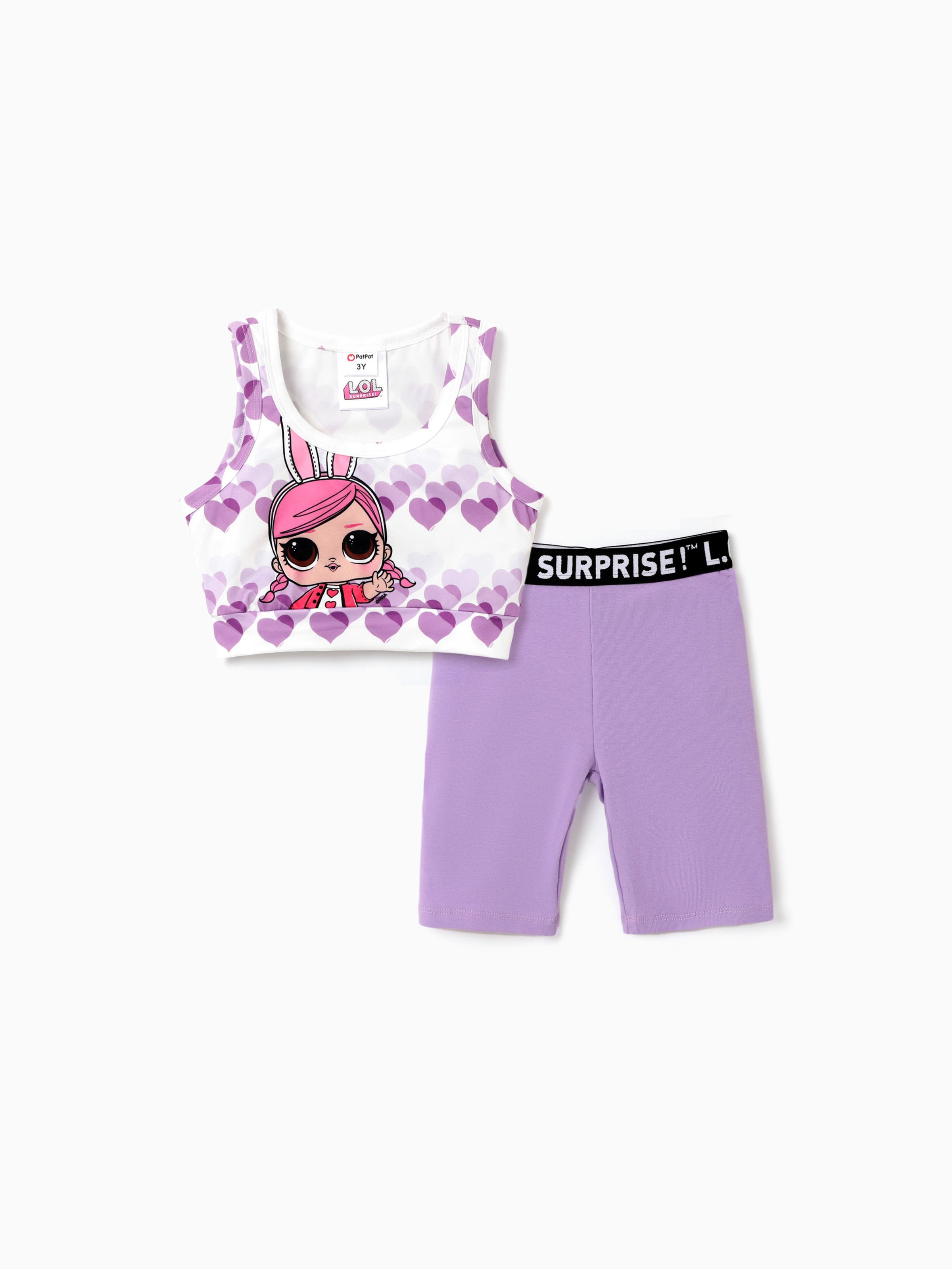 

L.O.L. SURPRISE! toddler Girl Graphic Print Cropped Top and Tight Cycling Pants Set
