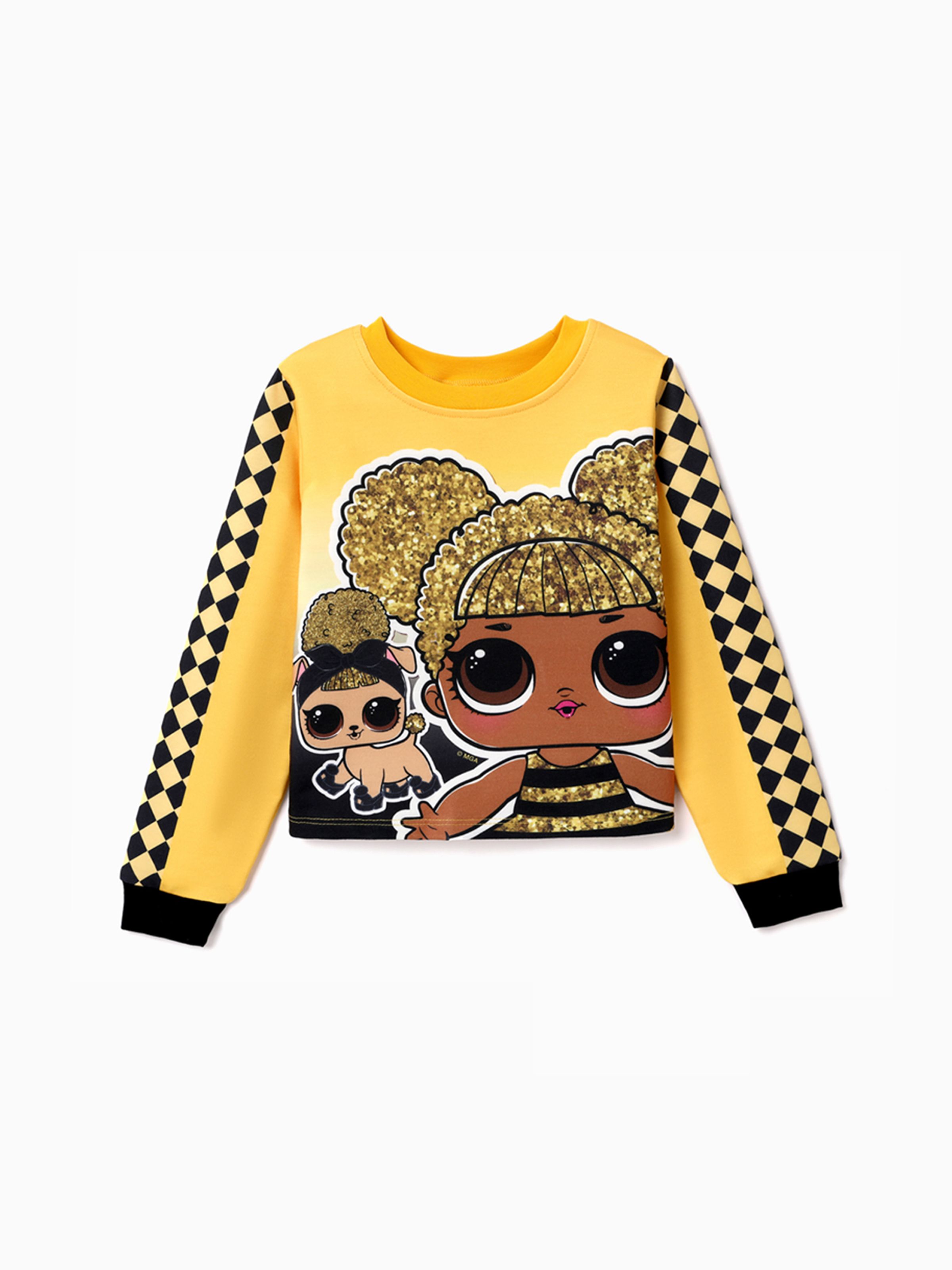 

L.O.L. SURPRISE! Kid Girl Character Print Pullover Crop Top/Sweatshirt
