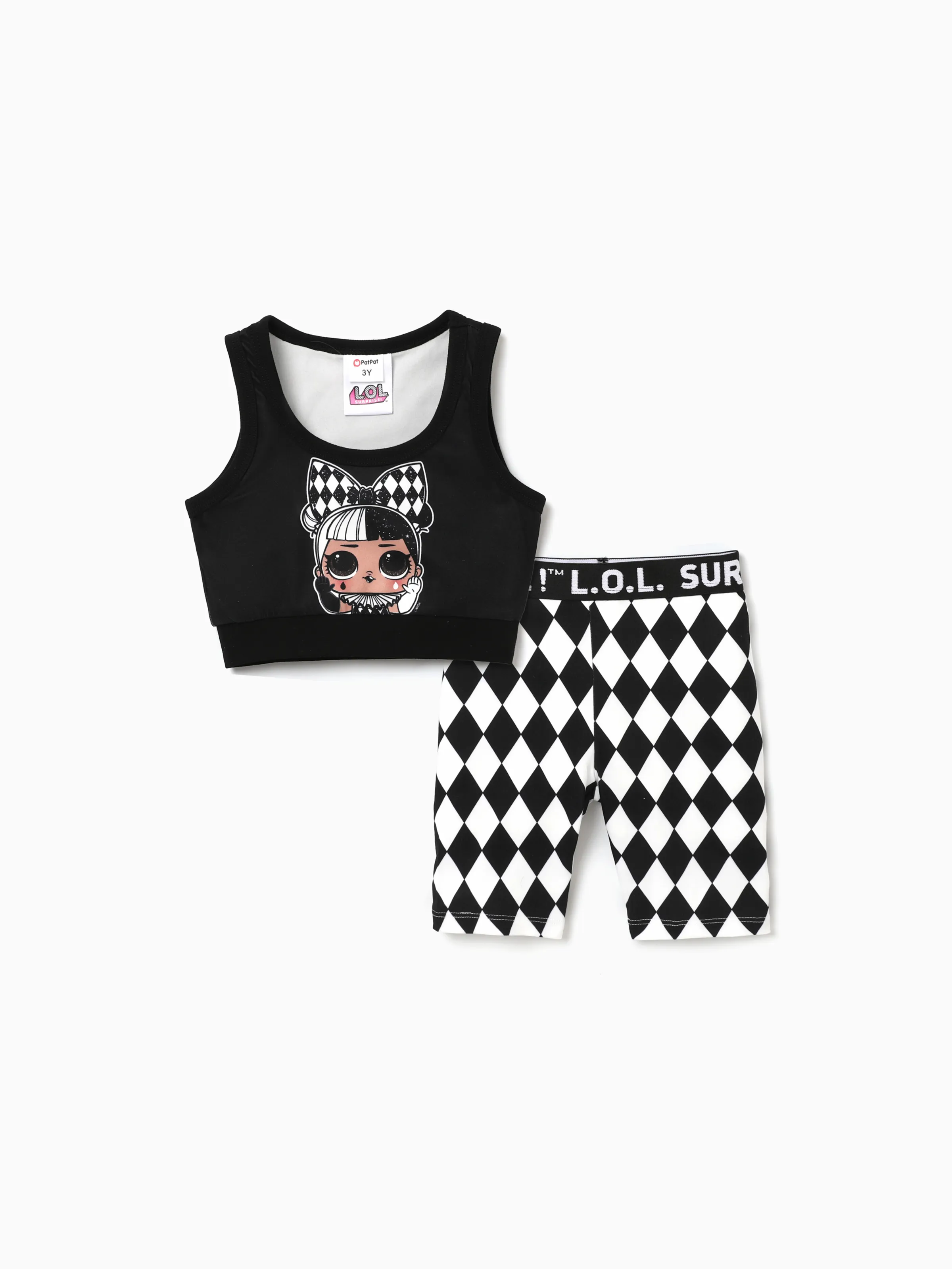 

L.O.L. SURPRISE! toddler Girl Graphic Print Cropped Top and Tight Cycling Pants Set