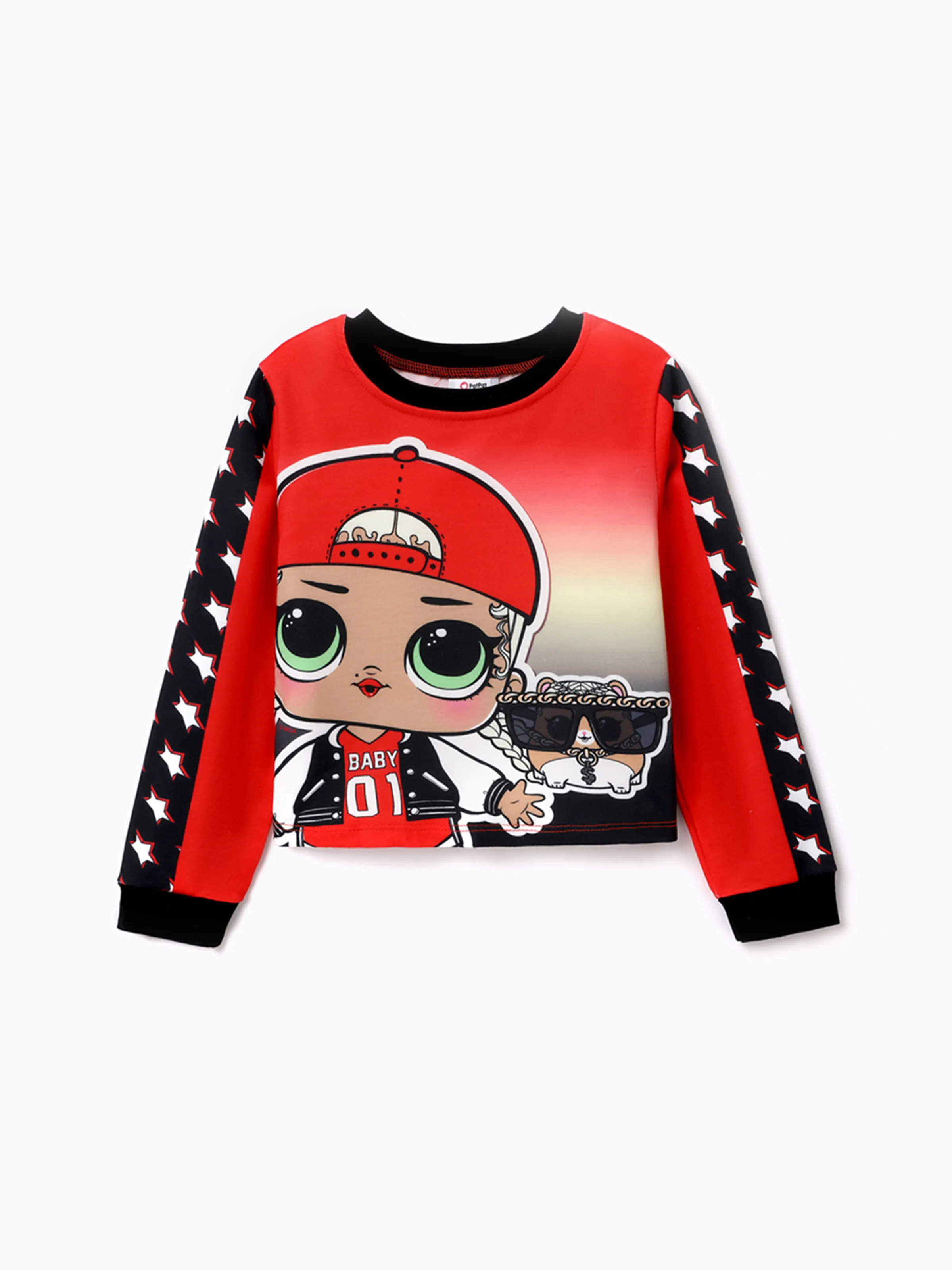 

L.O.L. SURPRISE! Kid Girl Character Print Pullover Crop Top/Sweatshirt