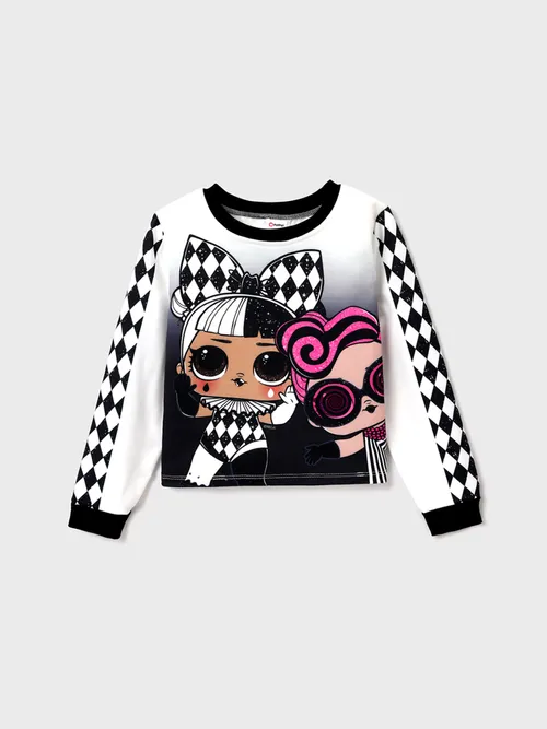 L.O.L. SURPRISE! Kid Girl Character Print Pullover Crop Top/Sweatshirt