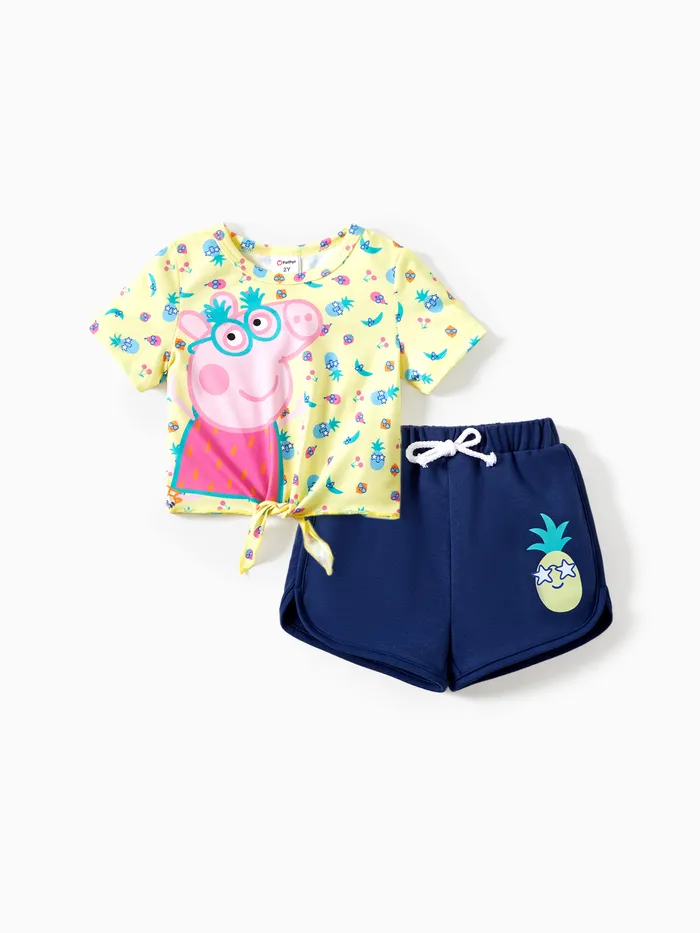Peppa Pig 蹣跚學步的女孩 2pcs 水果/條紋印花套裝

