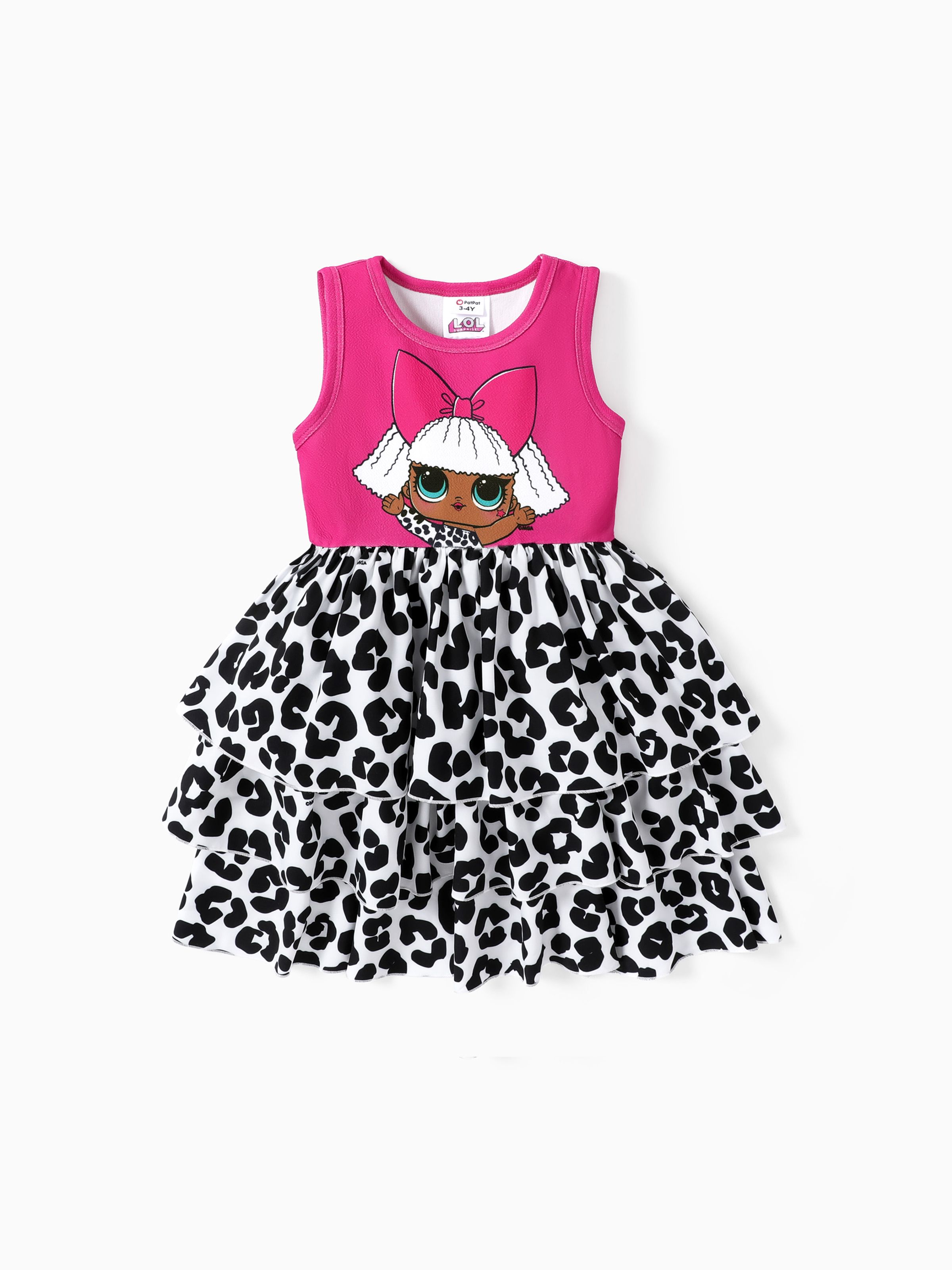 

L.O.L. SURPRISE! Toddler Girl Character Print Layered Ruffle Hem Dress