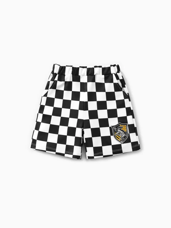 Harry Potter Toddler/Kid Boy Xadrez Grid padrão Preppy estilo Shorts
