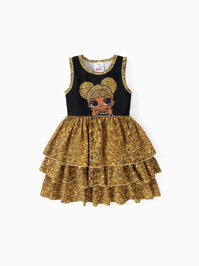 L.O.L. SURPRISE! Toddler Girl Character Print Layered Ruffle Hem Dress
