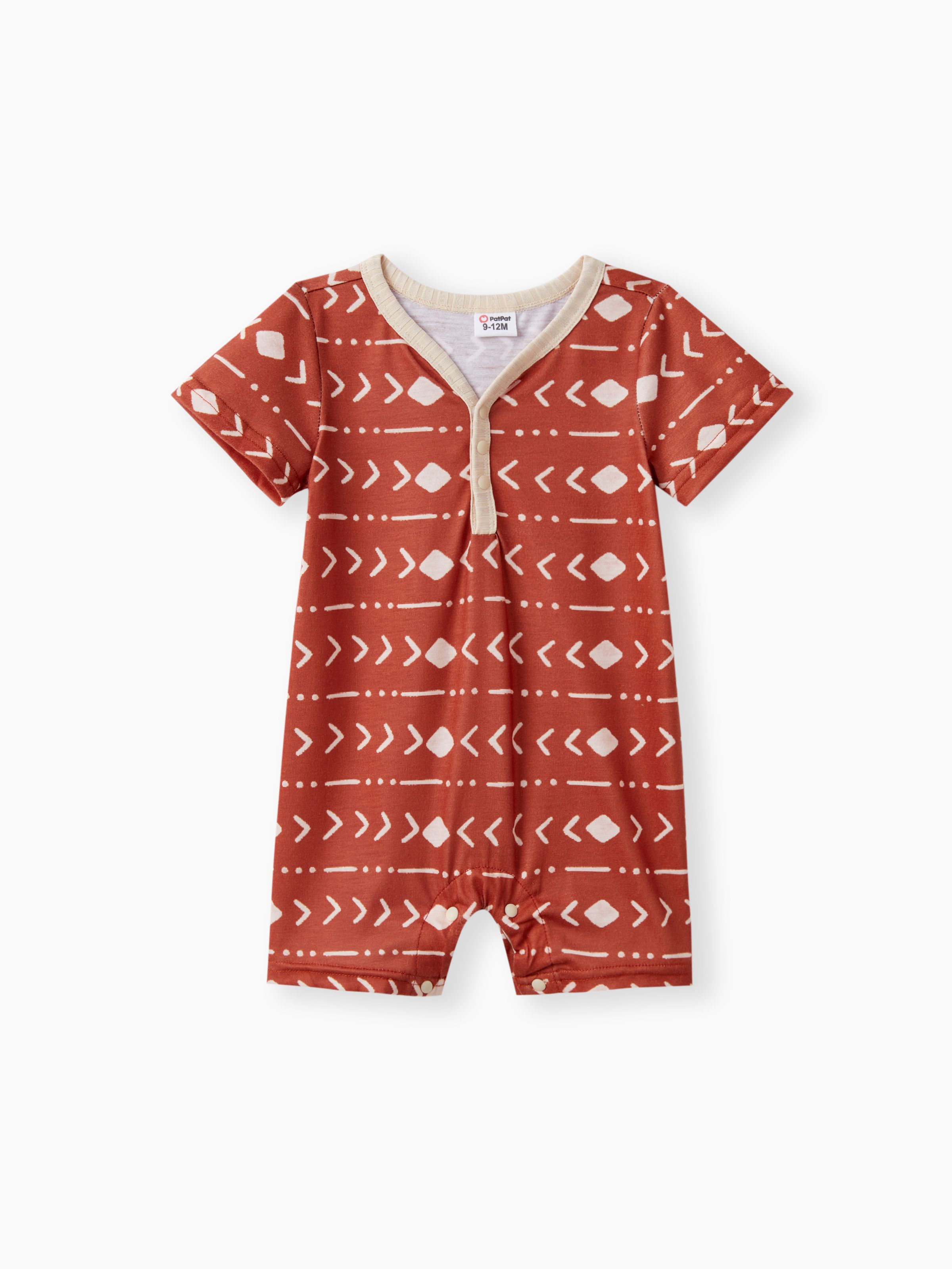 

Baby Boy All Over Print Short-sleeve Snap Romper