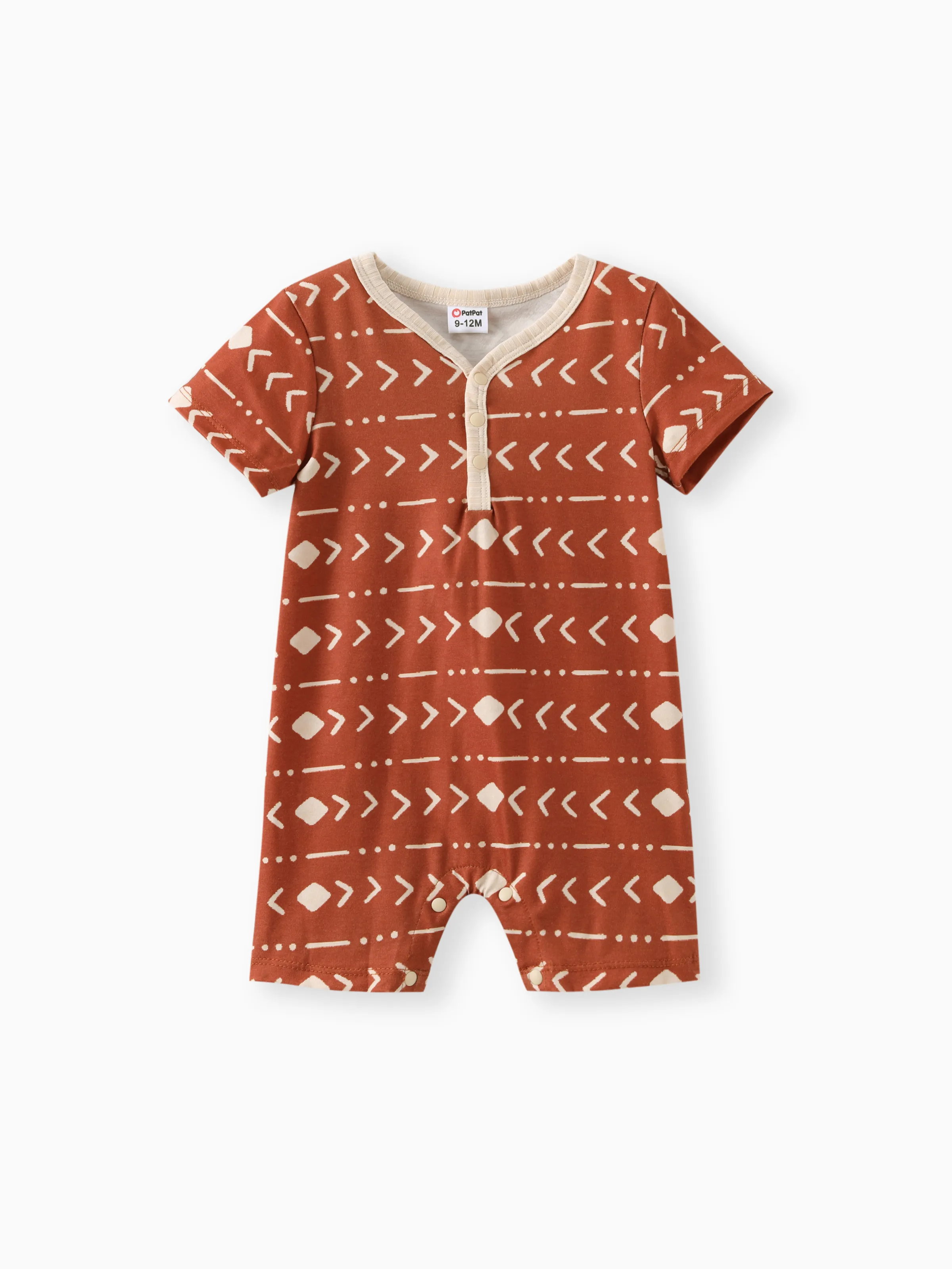 

Baby Boy All Over Print Short-sleeve Snap Romper