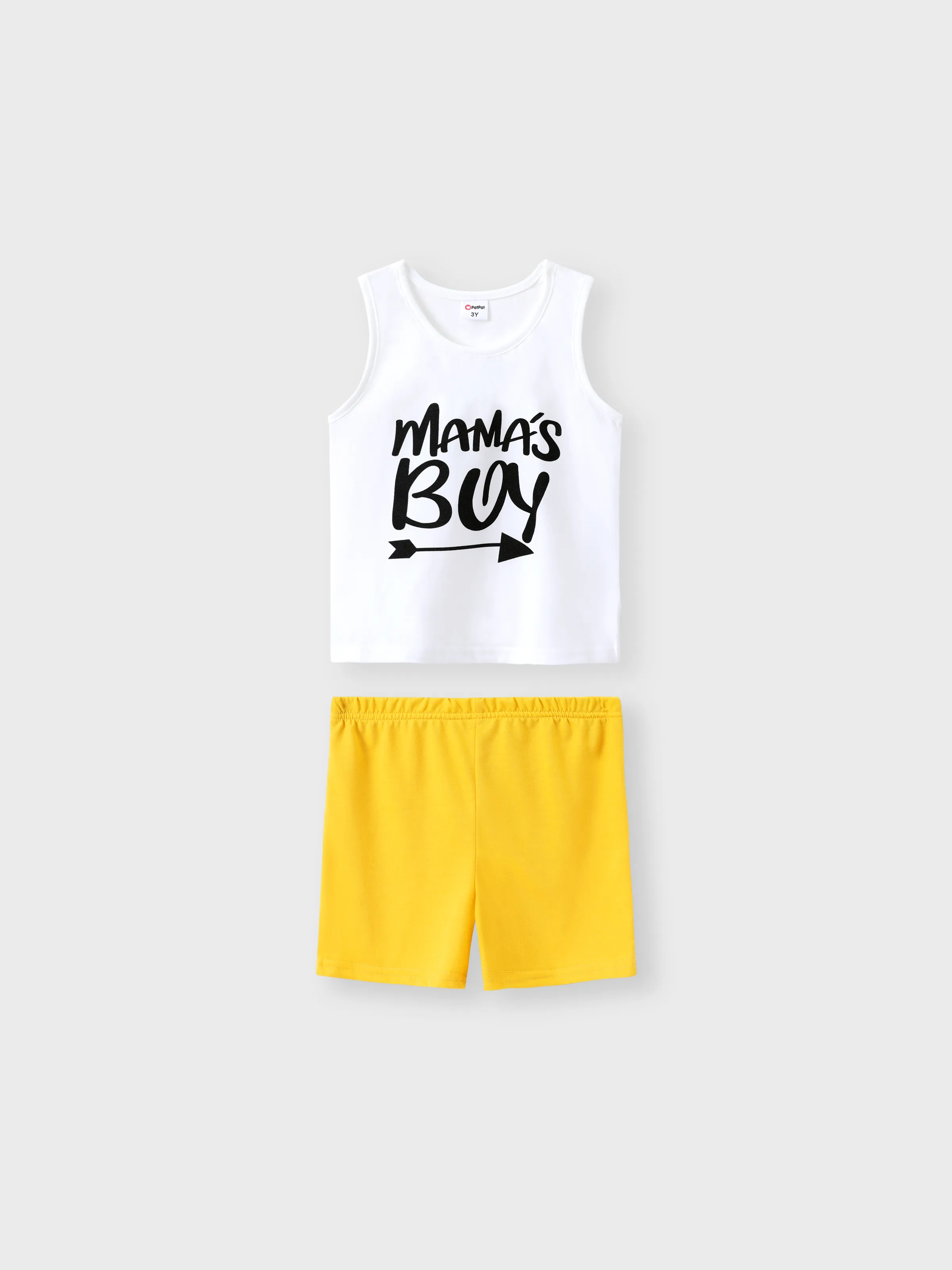 2-teiliges Tanktop Mit Buchstabendruck Für Kleinkinder Und Gummizug