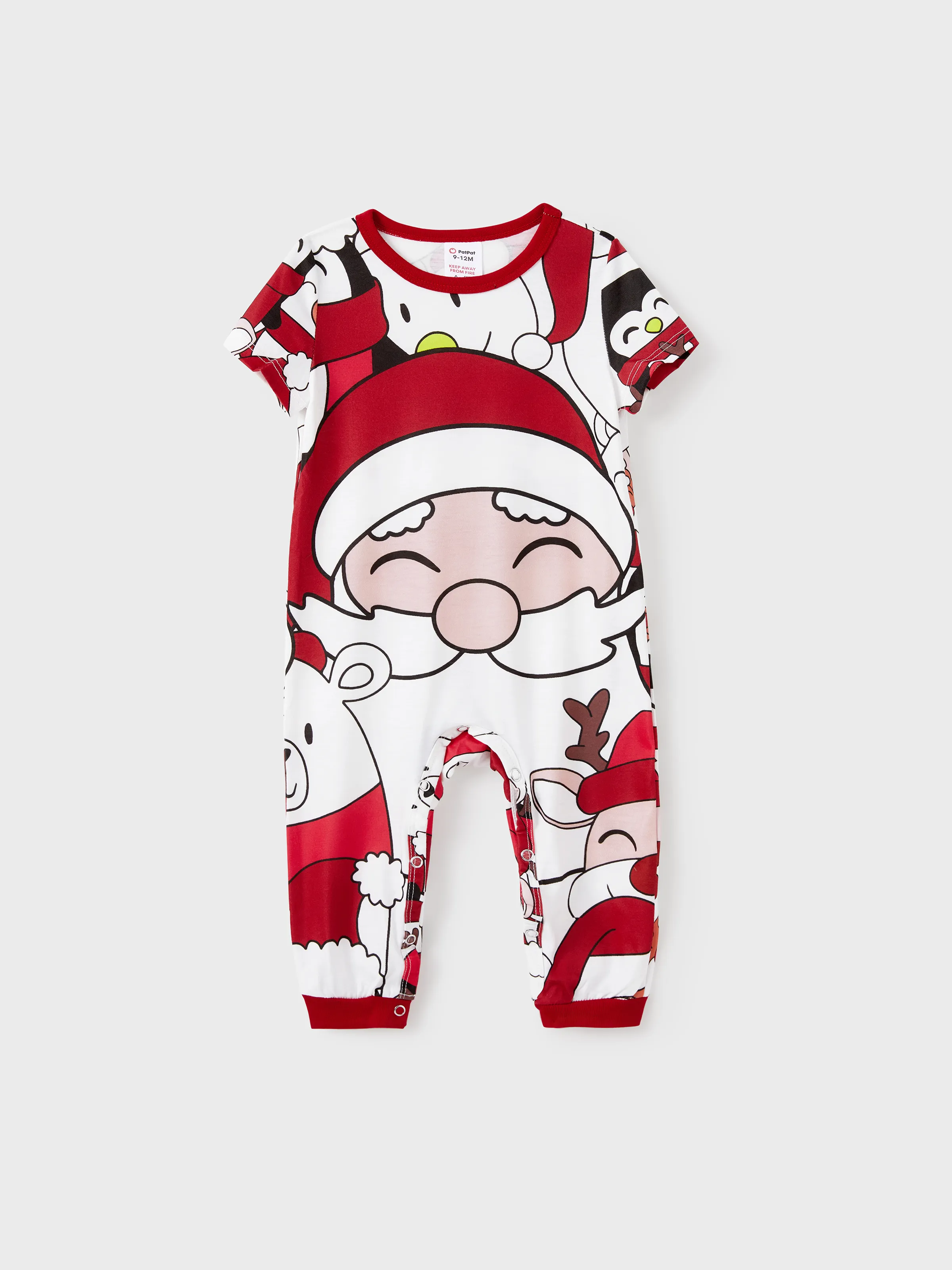 

Christmas Santa and Snowman Print Family Matching Short-sleeve Tops and Shorts Pajamas Sets