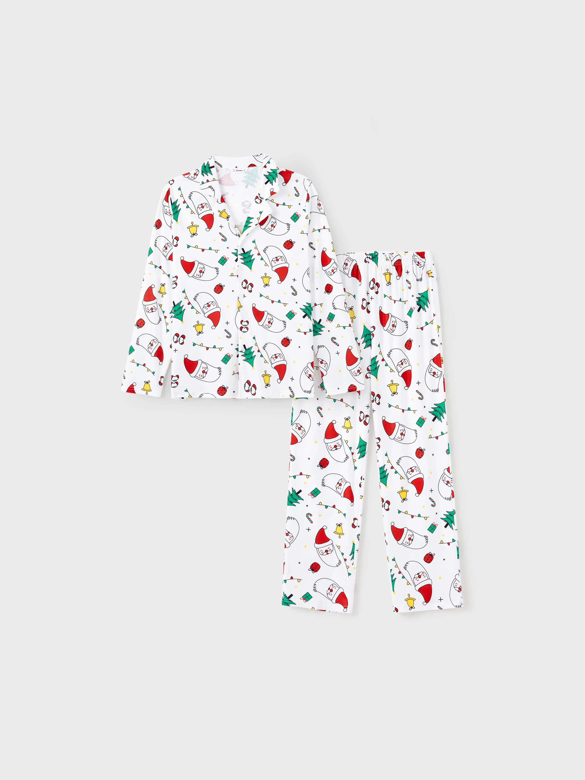 

Christmas Family Matching Colorful Festival Theme Print Long Sleeve Pajamas Sets(Flame resistant)