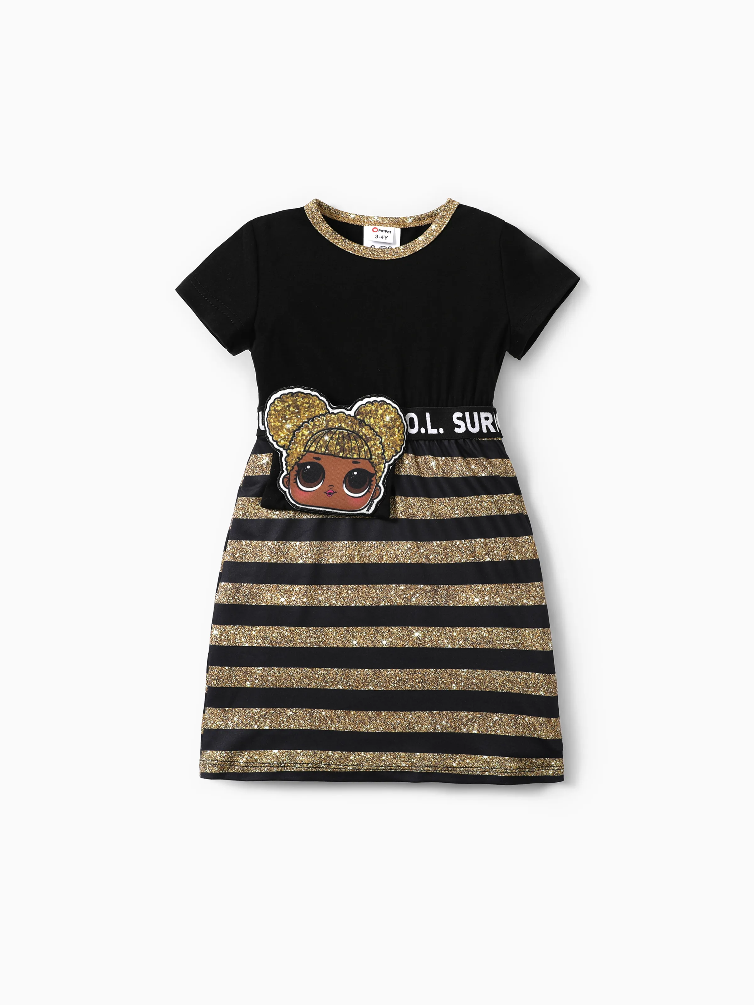 

LOL Surprise 1pc Toddler/Kids Girls Character Print Striped/ Leopard Dress"