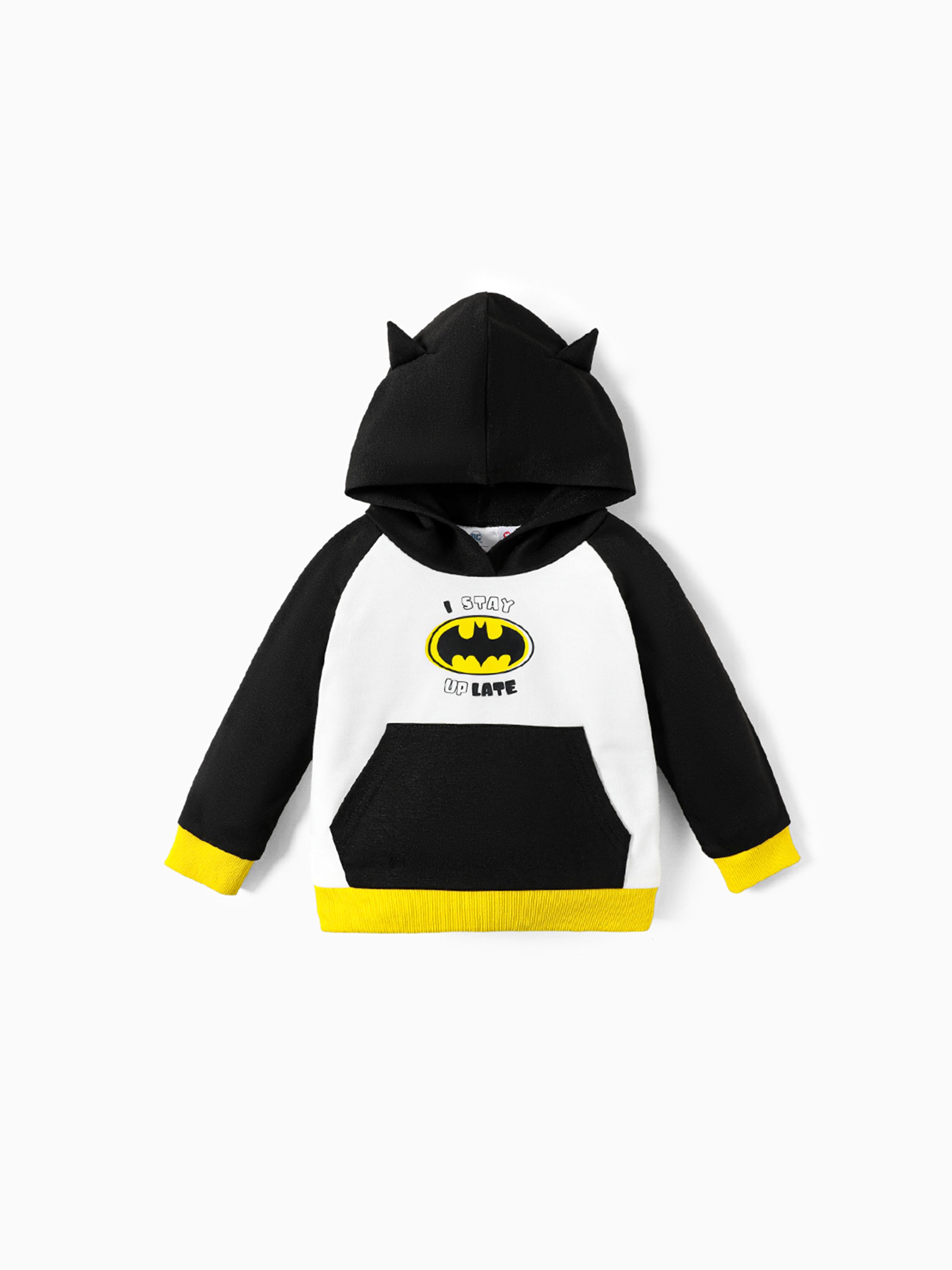 

Batman Baby Boy Classic Logo Hooded Sweatshirt and Bodysuit and Pants