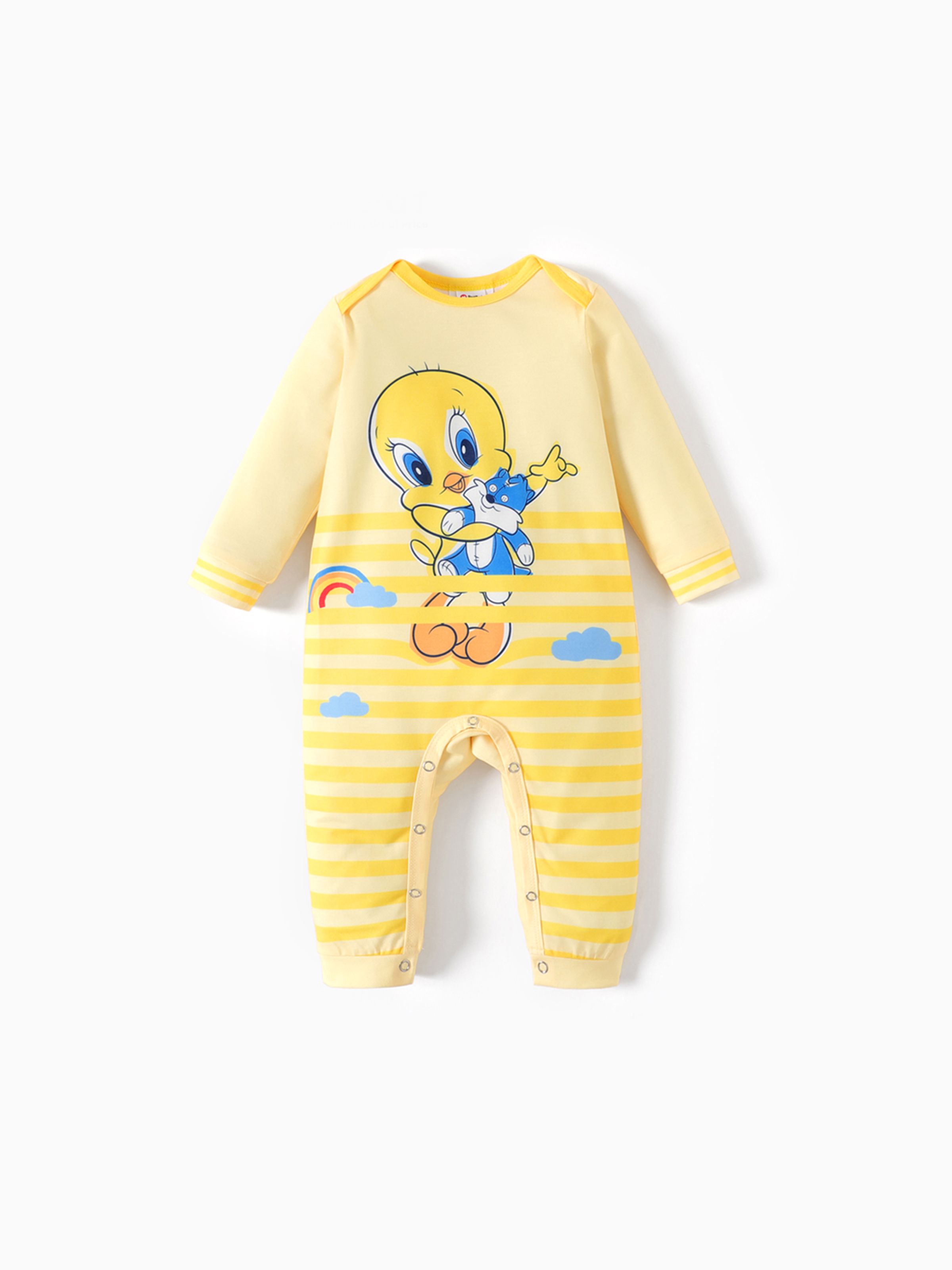 

Looney Tunes Baby Boy/Girl Long-sleeve Graphic Striped Jumpsuit