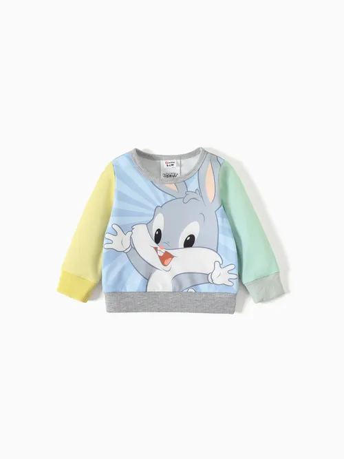 

Looney Tunes Baby Boy/Girl Cartoon Print Colorblock Long-sleeve Sweatshirt