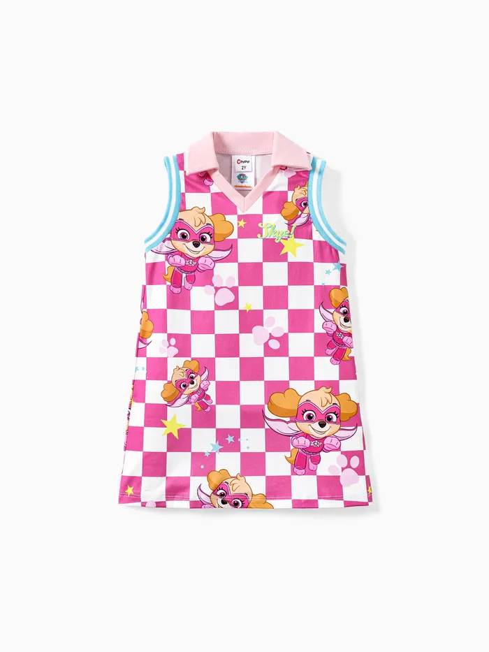 PAW Patrol 1pc Toddler Girls Polo Collared Character Checked Dress
