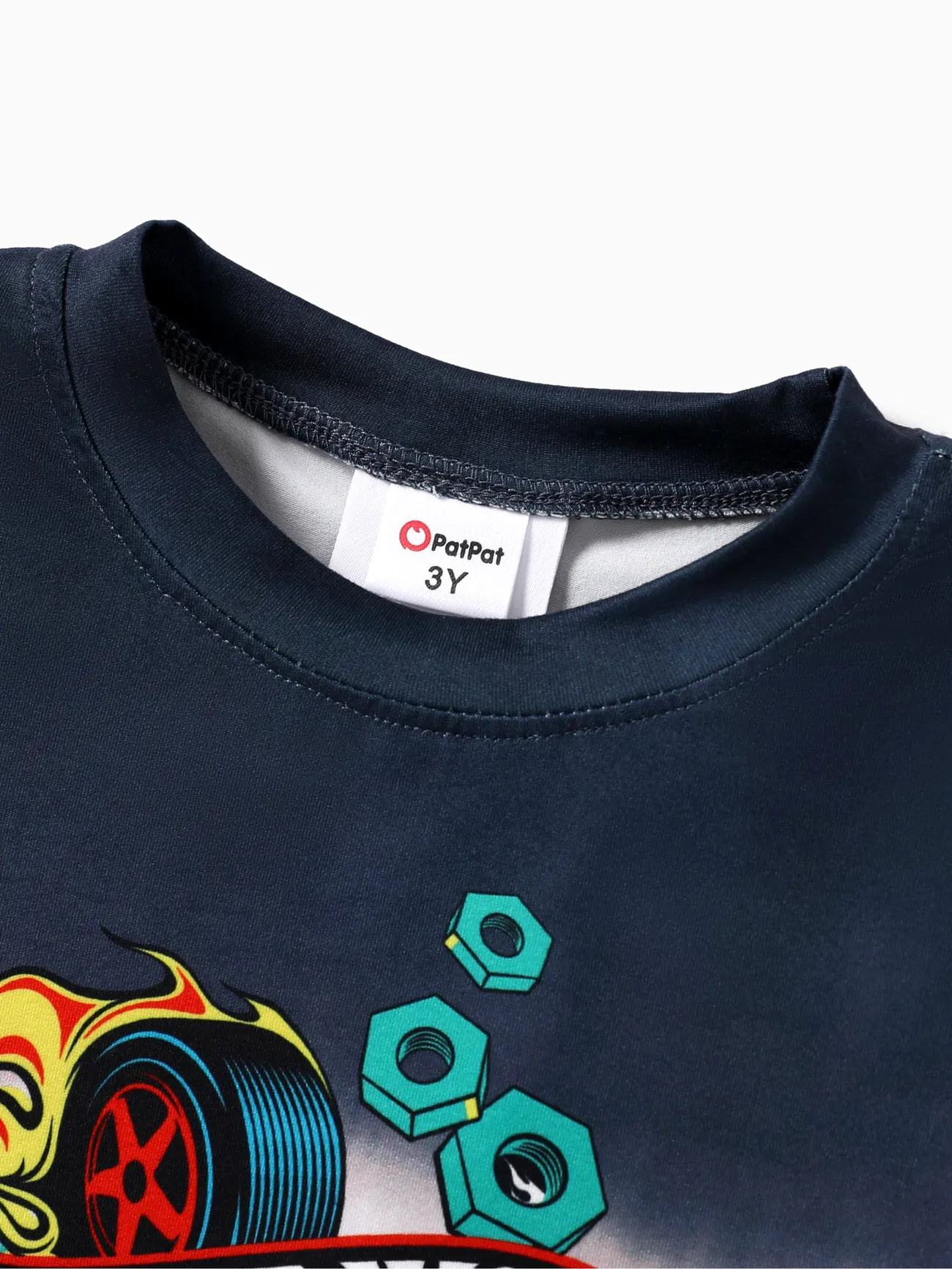 Green - Hot Wheels 1pc Toddler/Kids Boy Flamming Tire Logo T-shirt - image 3