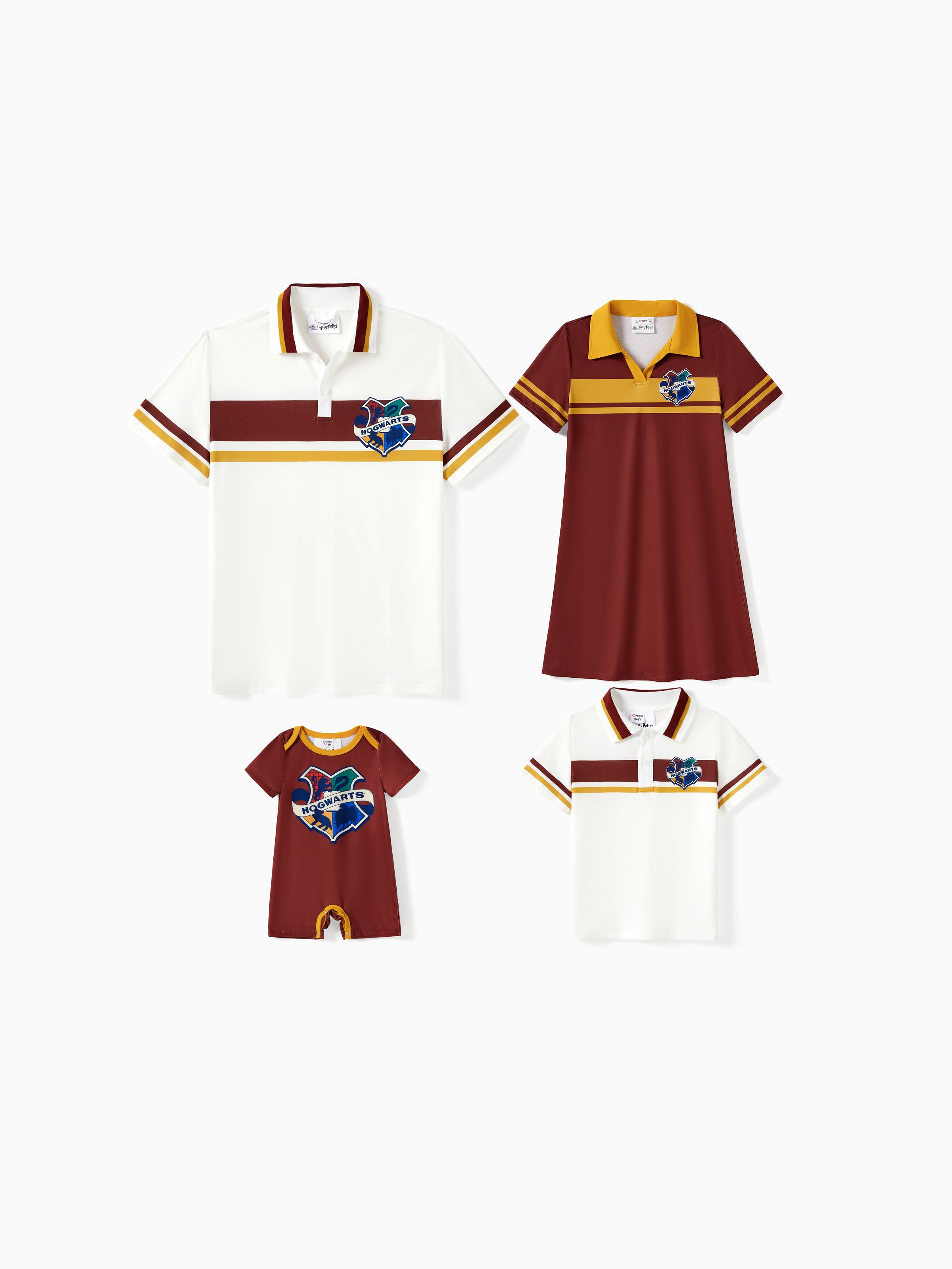 Harry Potter Family Matching College Badge Polo T 恤/連衣裙/連體褲