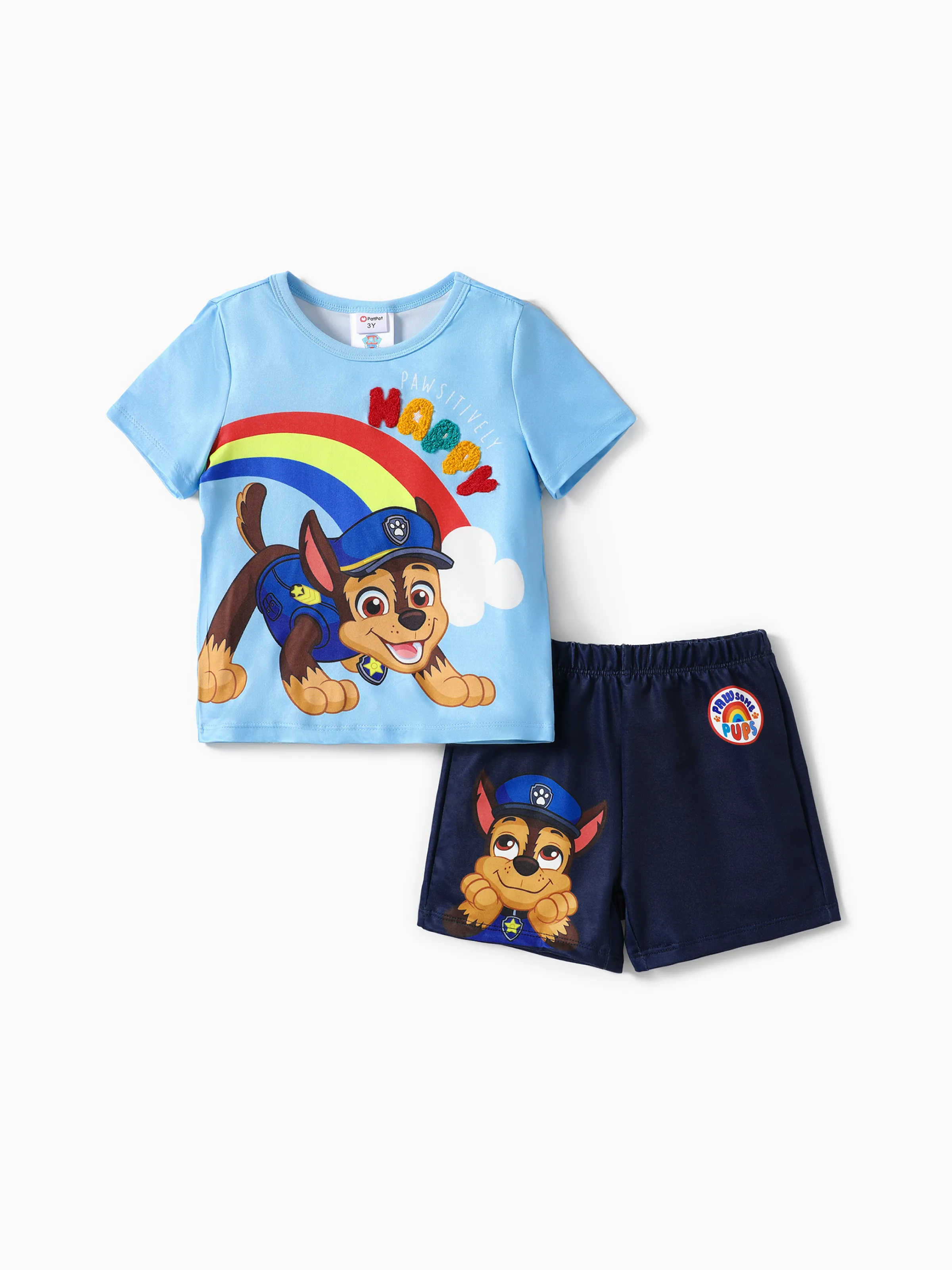 

PAW Patrol Toddler Girls/Boys 2pcs Character Rainbow Print T-shirt with Shorts Sporty Set