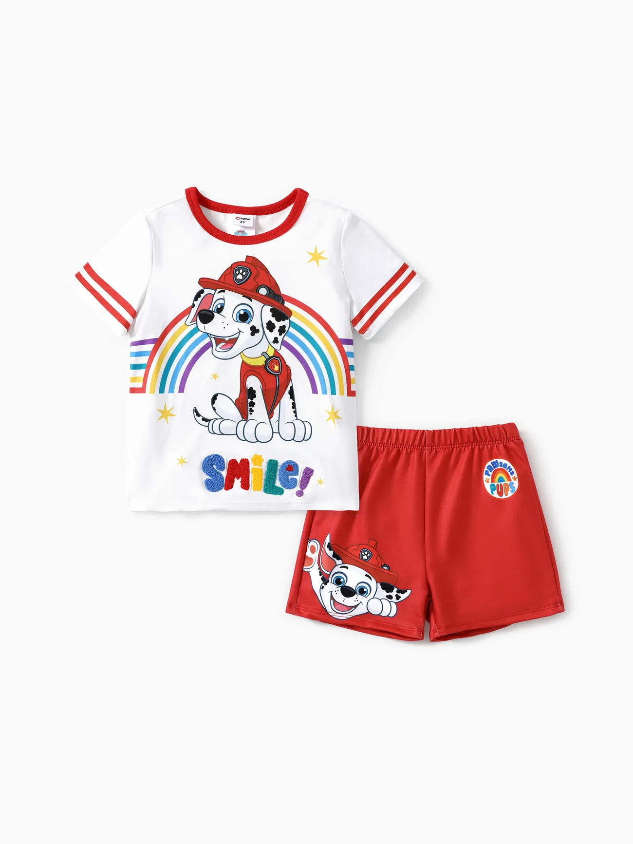 

PAW Patrol Toddler Girls/Boys 2pcs Character Rainbow Print T-shirt with Shorts Sporty Set