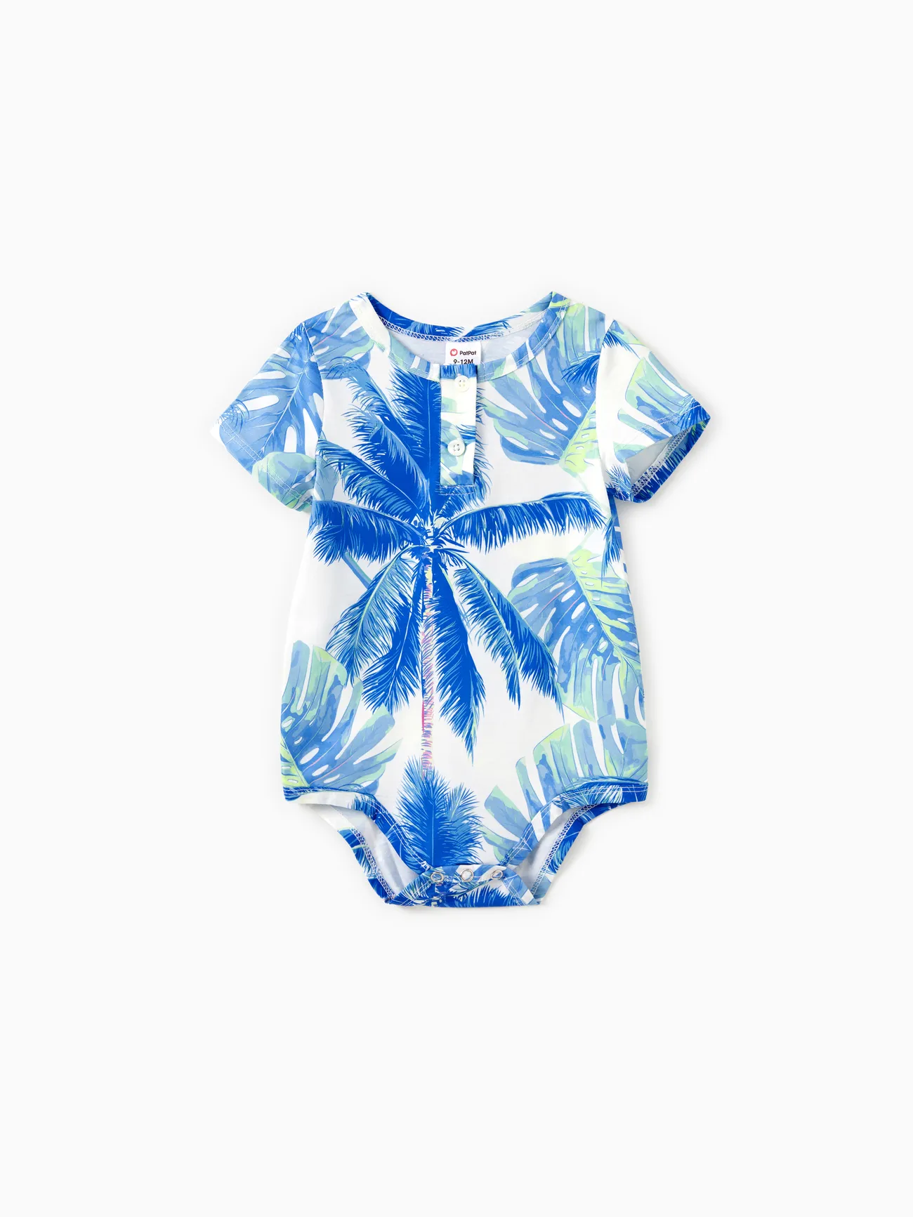 

Family Matching Button Up Tropical Leaf Pattern Vacation Pajamas