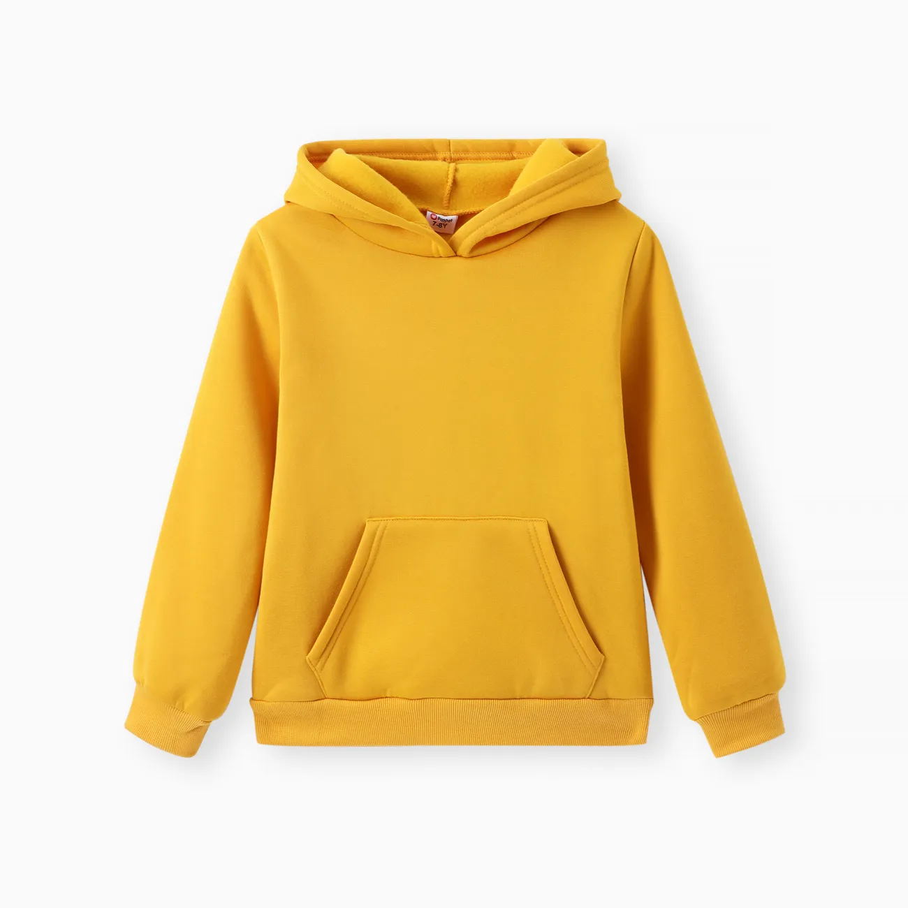 Kid Boy/Kid Girl Fleece Lined Solid Pocket Design Hoodie Sweatshirt
