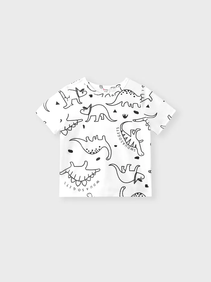 Toddler Boy Animal Dinosaur Print Short-sleeve Tee