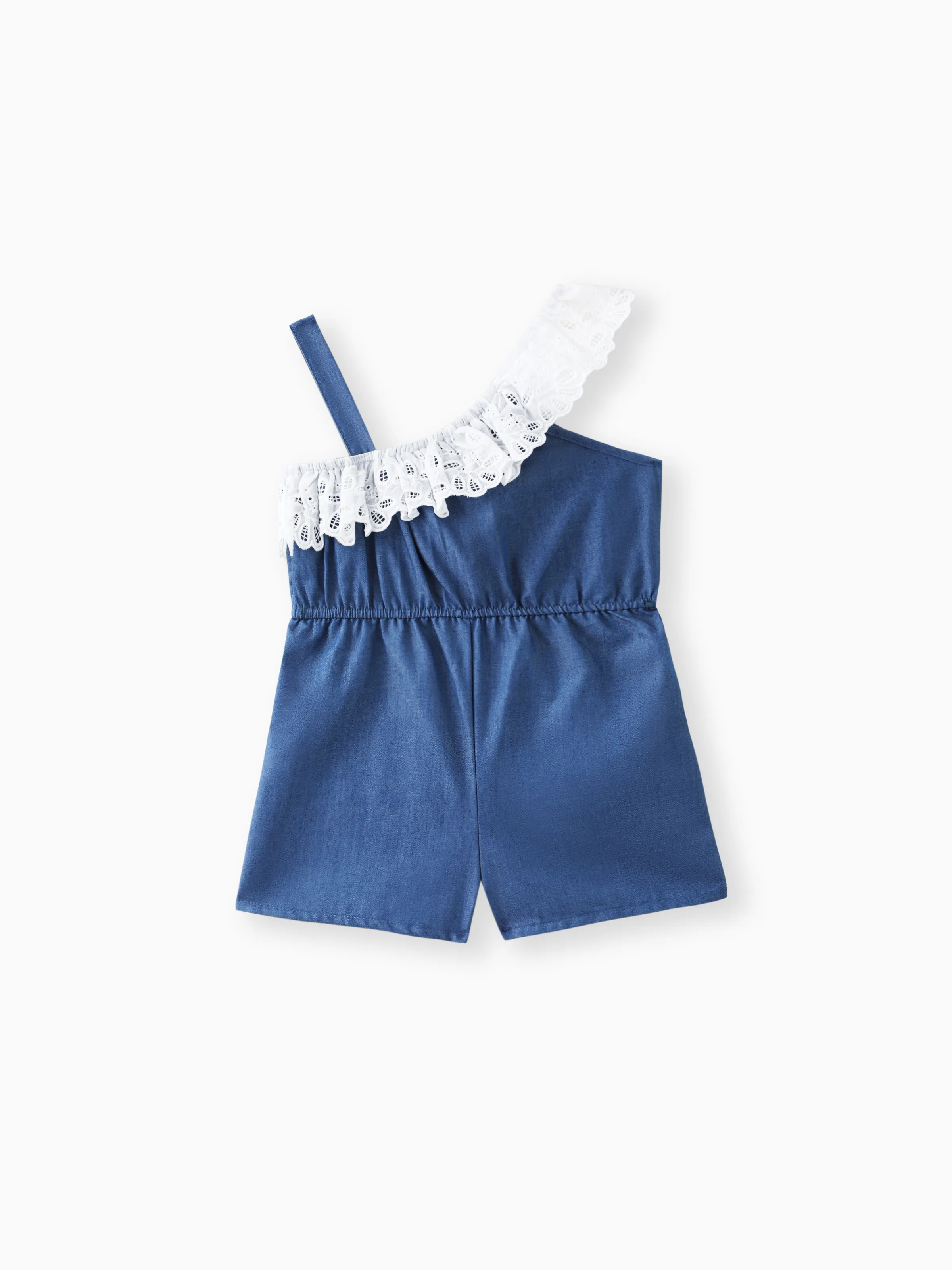 

Toddler Girl Schiffy Design Sleeveless Denim Romper Jumpsuit Shorts