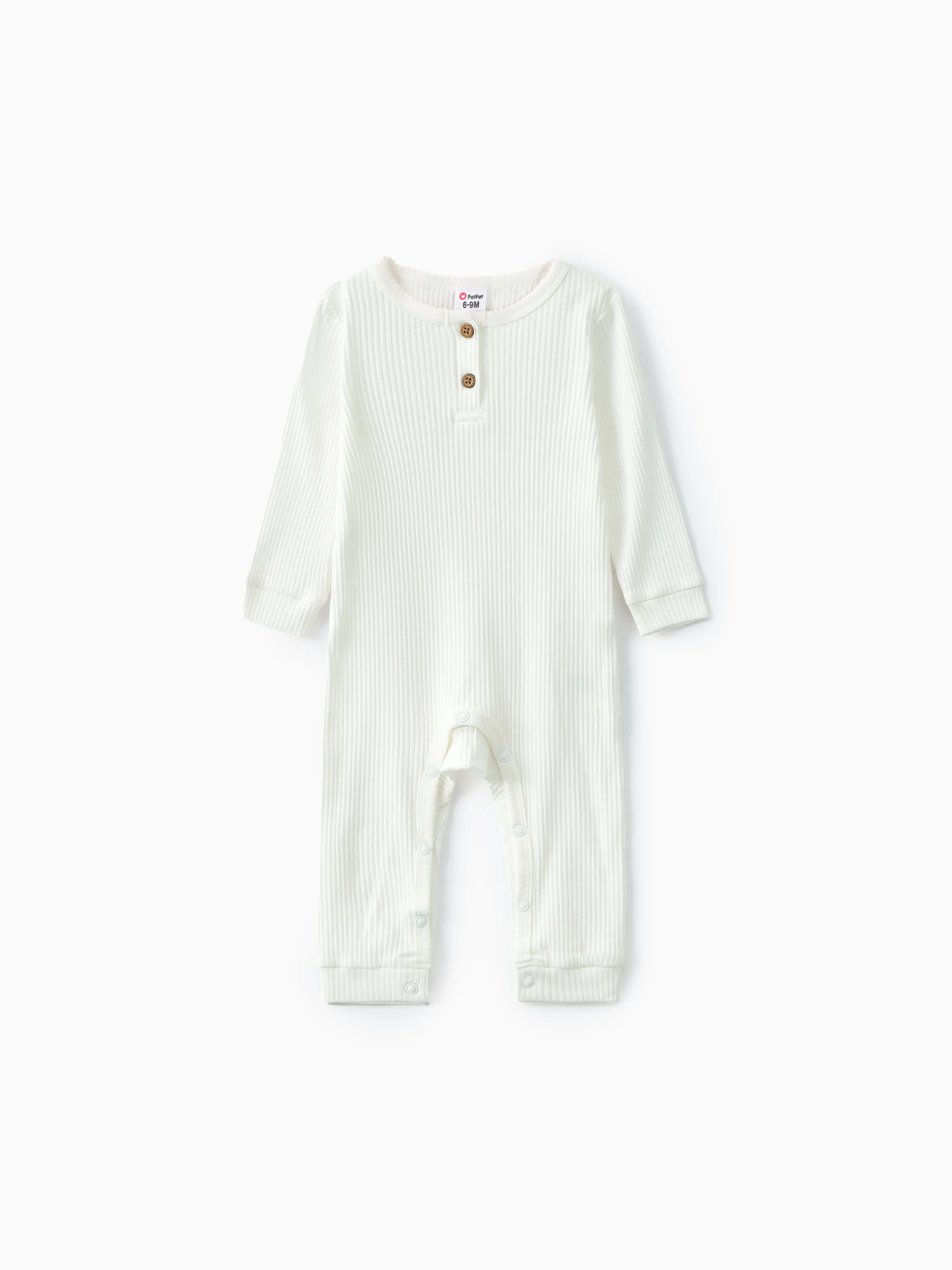 

Baby Boy/Girl Cotton Ribbed Button Up Jumpsuit