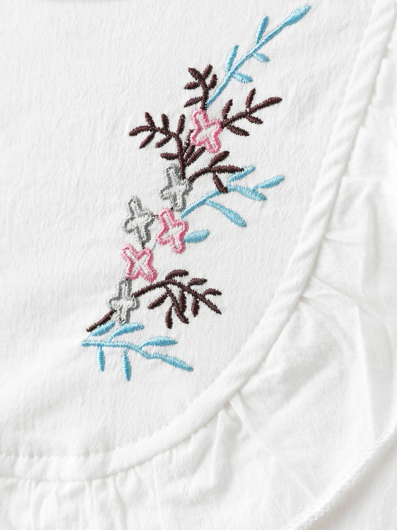 Pink - 2-piece Baby / Toddler Girl Pretty Floral Embroidery Top and Solid Shorts Sets - image 4