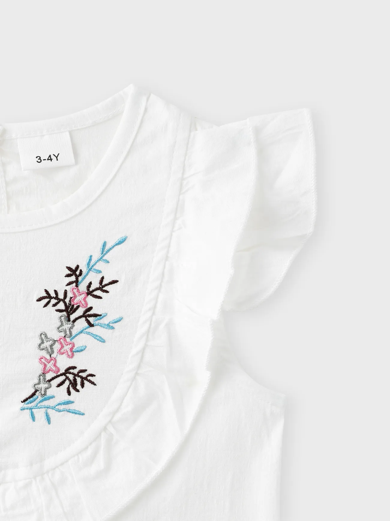 Pink - 2-piece Baby / Toddler Girl Pretty Floral Embroidery Top and Solid Shorts Sets - image 5
