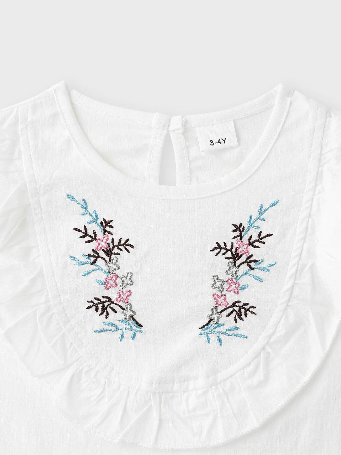 Pink - 2-piece Baby / Toddler Girl Pretty Floral Embroidery Top and Solid Shorts Sets - image 6