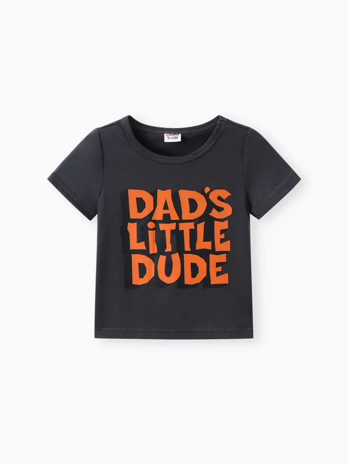 Baby Boy Letter Print Round Neck Short-sleeve T-shirt