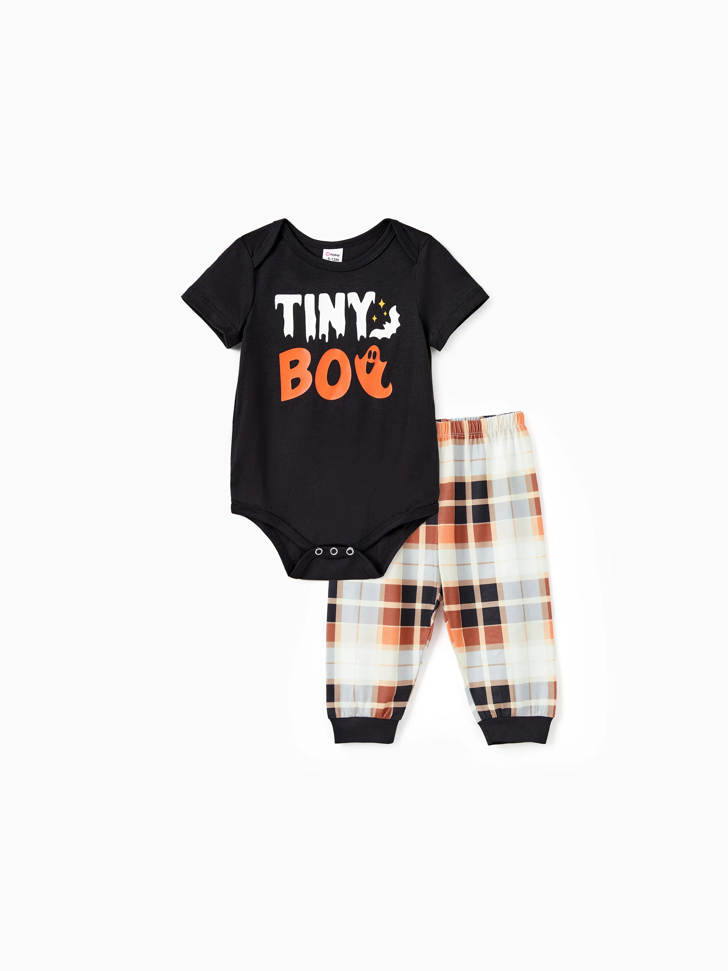 

Halloween Family Mtaching Letter Print Pajamas