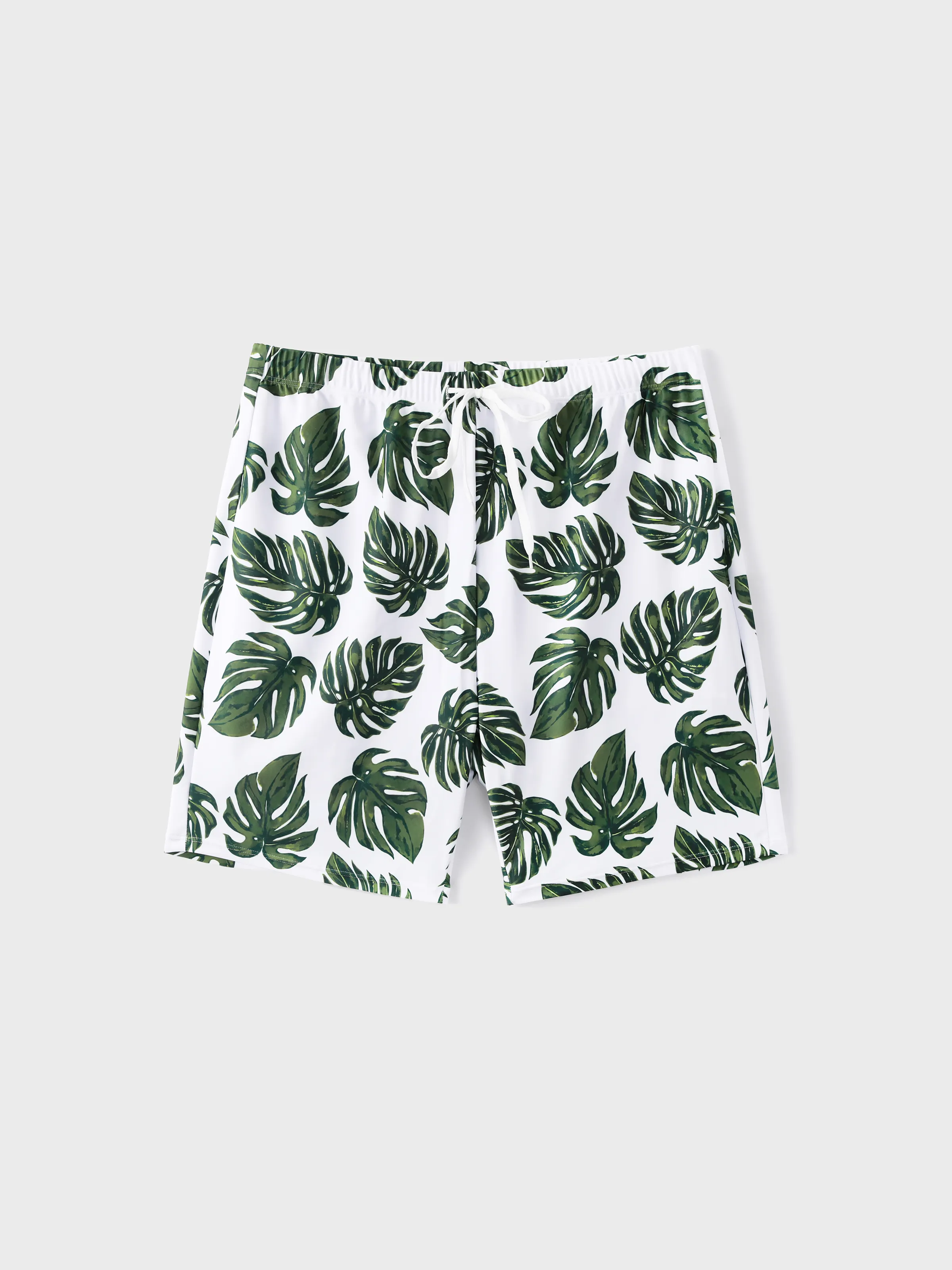 

Family Matching Leaf Pattern Drawstring Swim Trunks or Cross Back Swimsuit