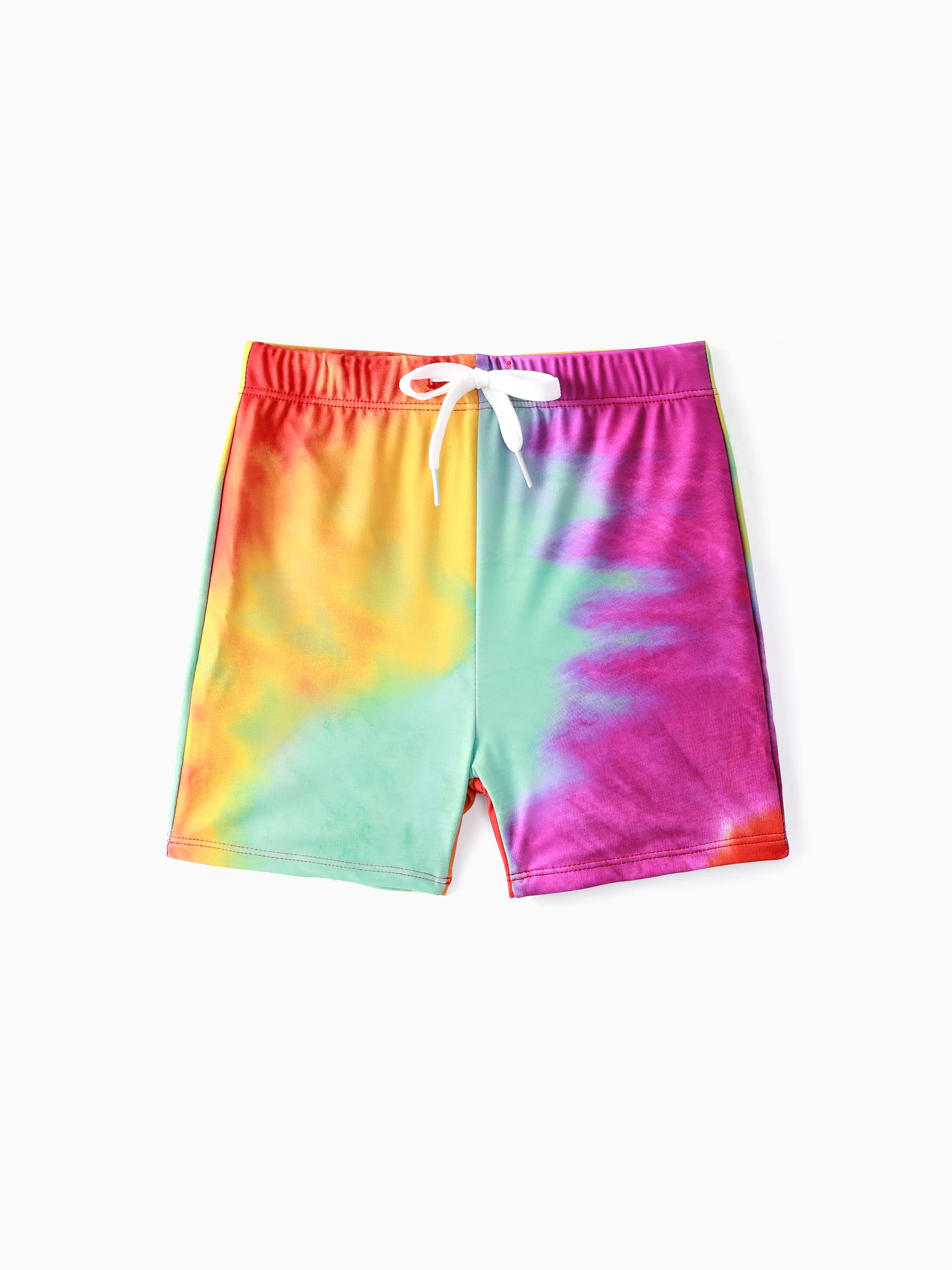 

Family Matching Tie Dye Cut Out Waist One-Shoulder One-piece Swimsuit or Swim Trunks Shorts